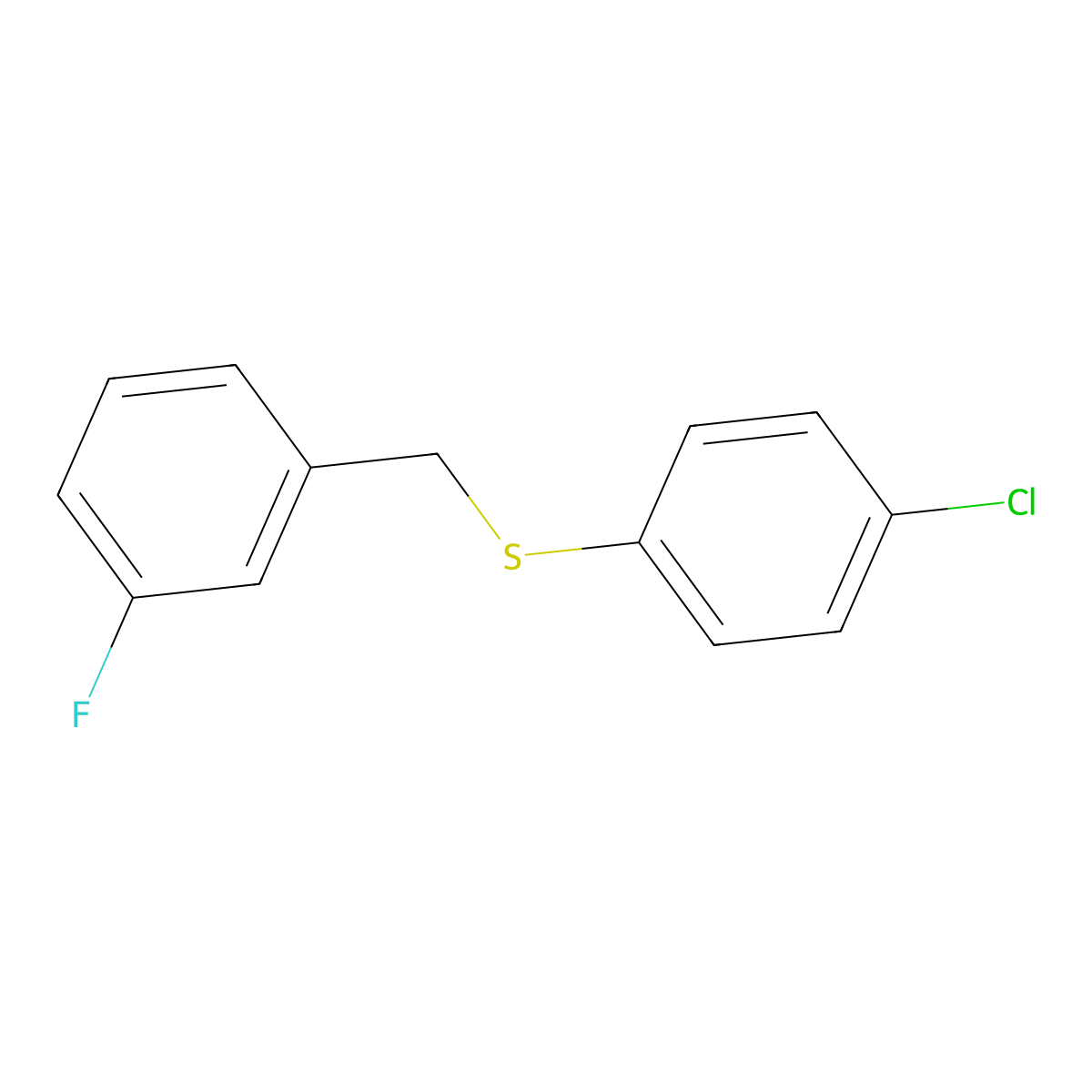 1-Fluoro-3-[(4-chlorophenyl)sulfanylmethyl]benzene molecular structure, CAS 712296-55-4