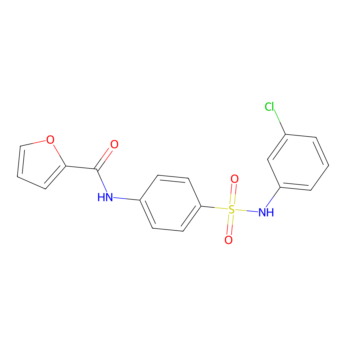 N-{4-[(3-chlorophenyl)sulfamoyl]phenyl}furan-2-carboxamide molecular structure, CAS 712296-57-6