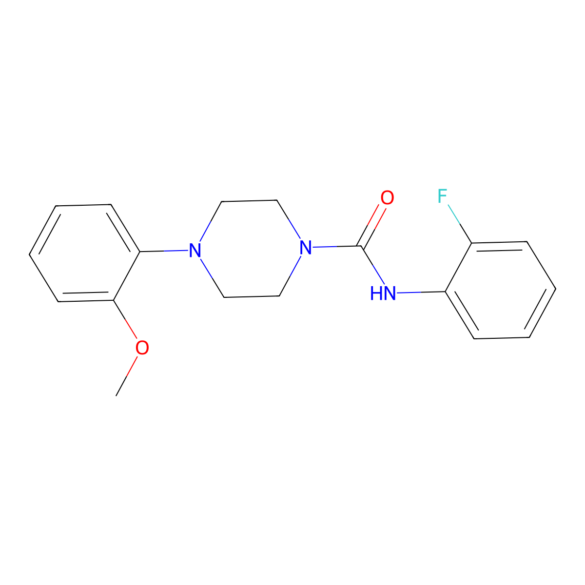N-(2-fluorophenyl)-4-(2-methoxyphenyl)piperazine-1-carboxamide molecular structure, CAS 712298-52-7