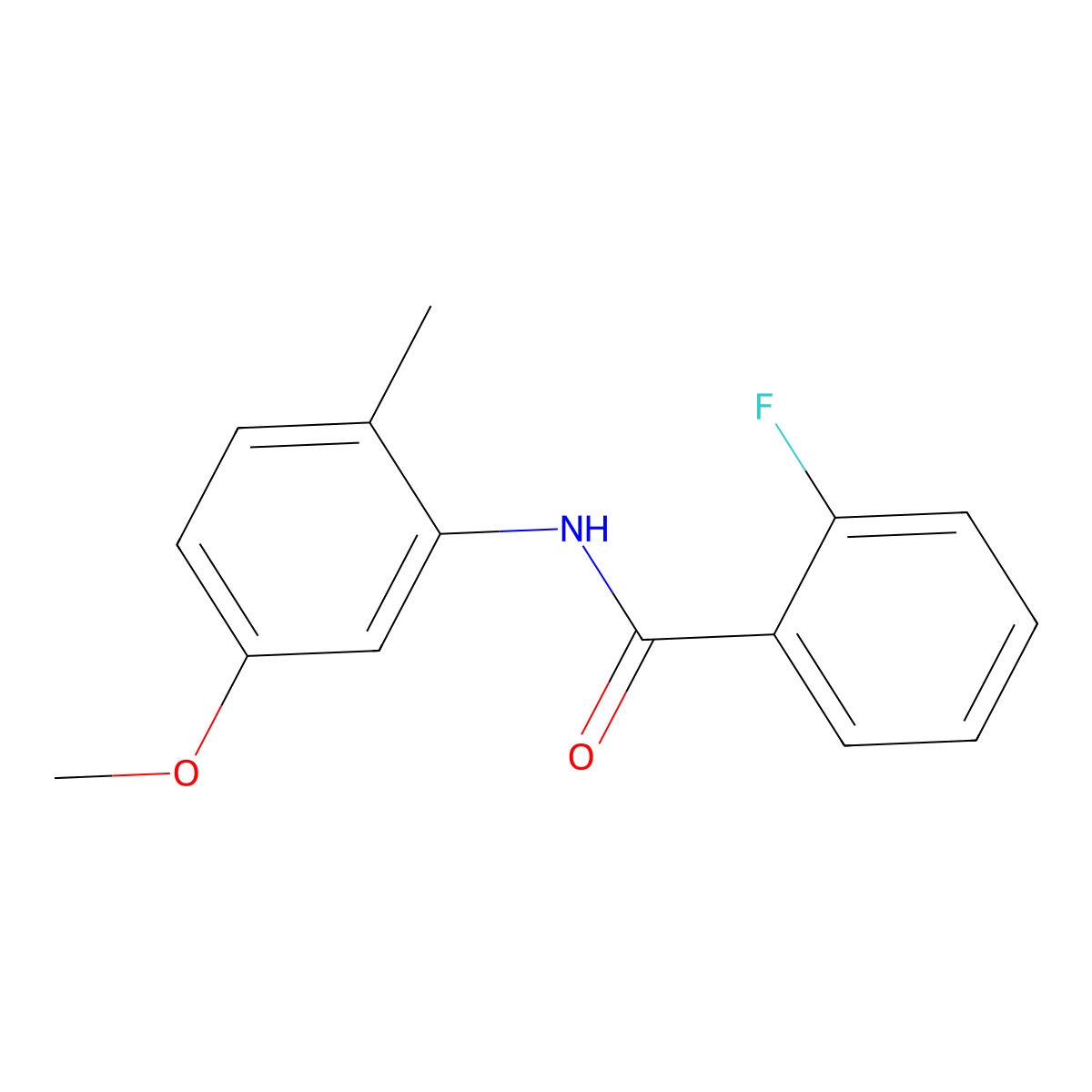 2-fluoro-N-(5-methoxy-2-methylphenyl)benzamide molecular structure, CAS 712298-99-2