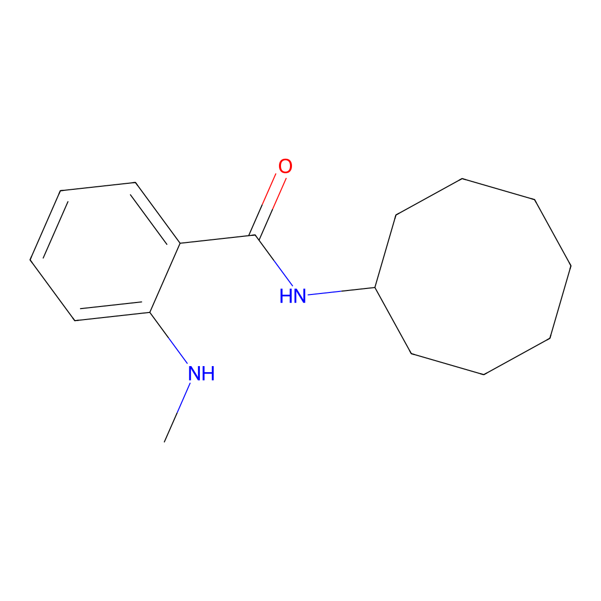 N-cyclooctyl-2-(methylamino)benzamide molecular structure, CAS 712299-75-7