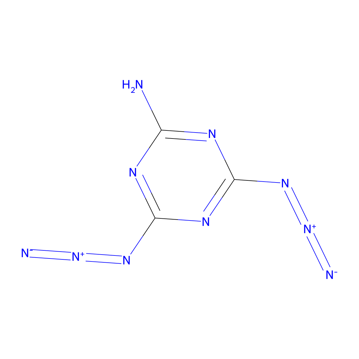 4,6-Diazido-1,3,5-triazin-2-amine molecular structure, CAS 7123-41-3