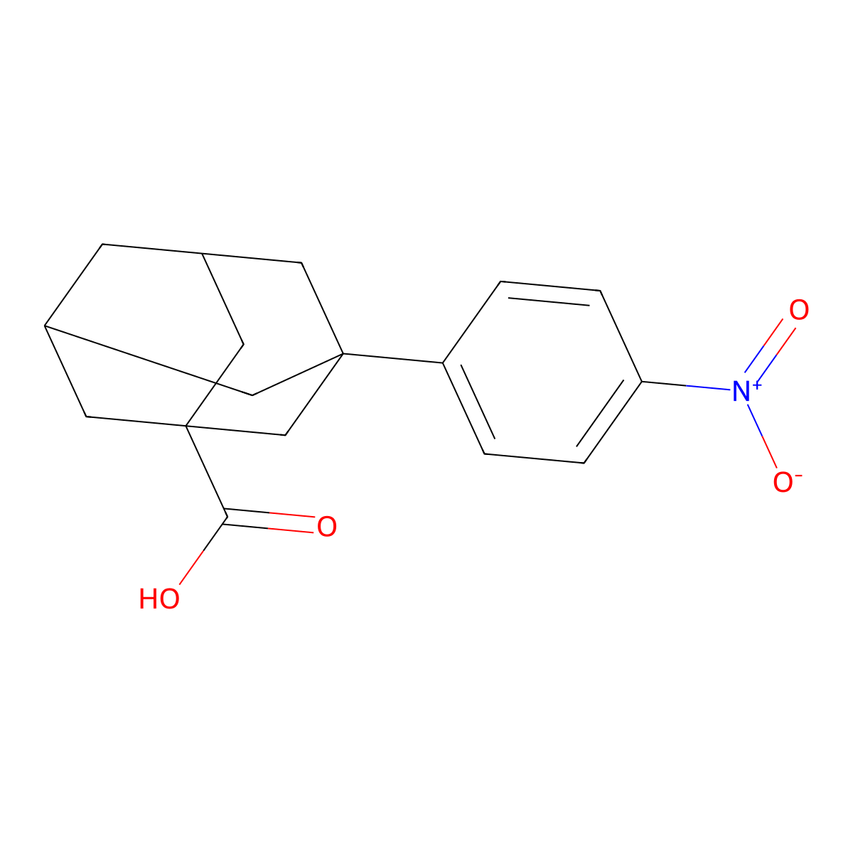 3-(4-Nitrophenyl)adamantane-1-carboxylic acid molecular structure, CAS 7123-76-4