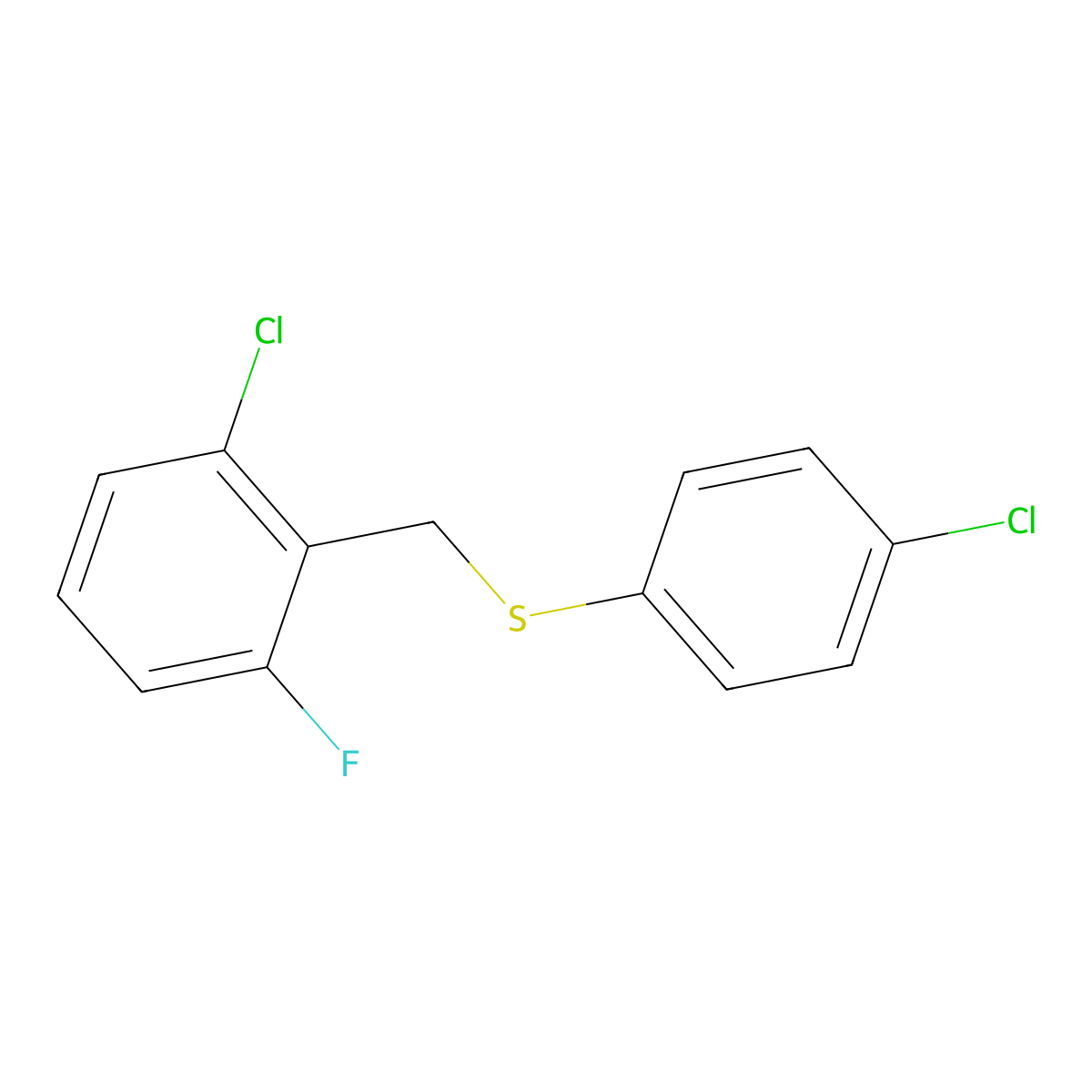 (2-Chloro-6-fluorobenzyl)(4-chlorophenyl)sulfane molecular structure, CAS 712300-00-0