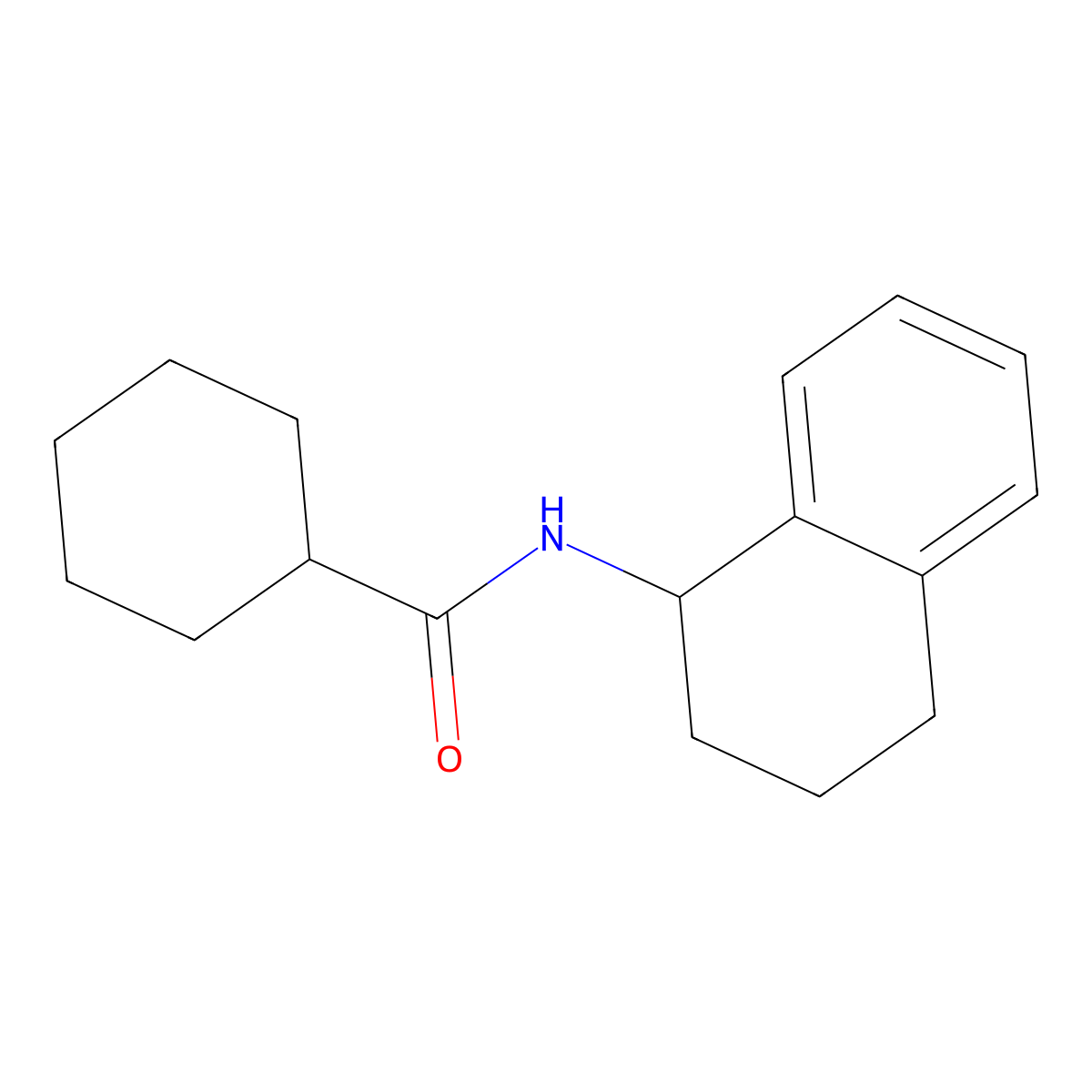 N-(1,2,3,4-tetrahydronaphthalen-1-yl)cyclohexanecarboxamide molecular structure, CAS 712300-29-3