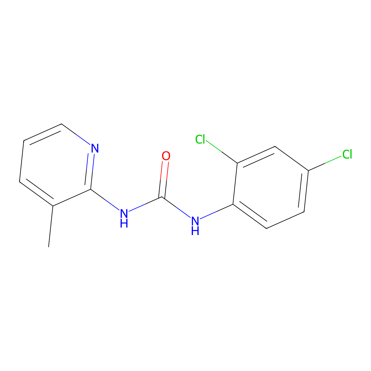 1-(2,4-Dichlorophenyl)-3-(3-methylpyridin-2-yl)urea molecular structure, CAS 712300-37-3