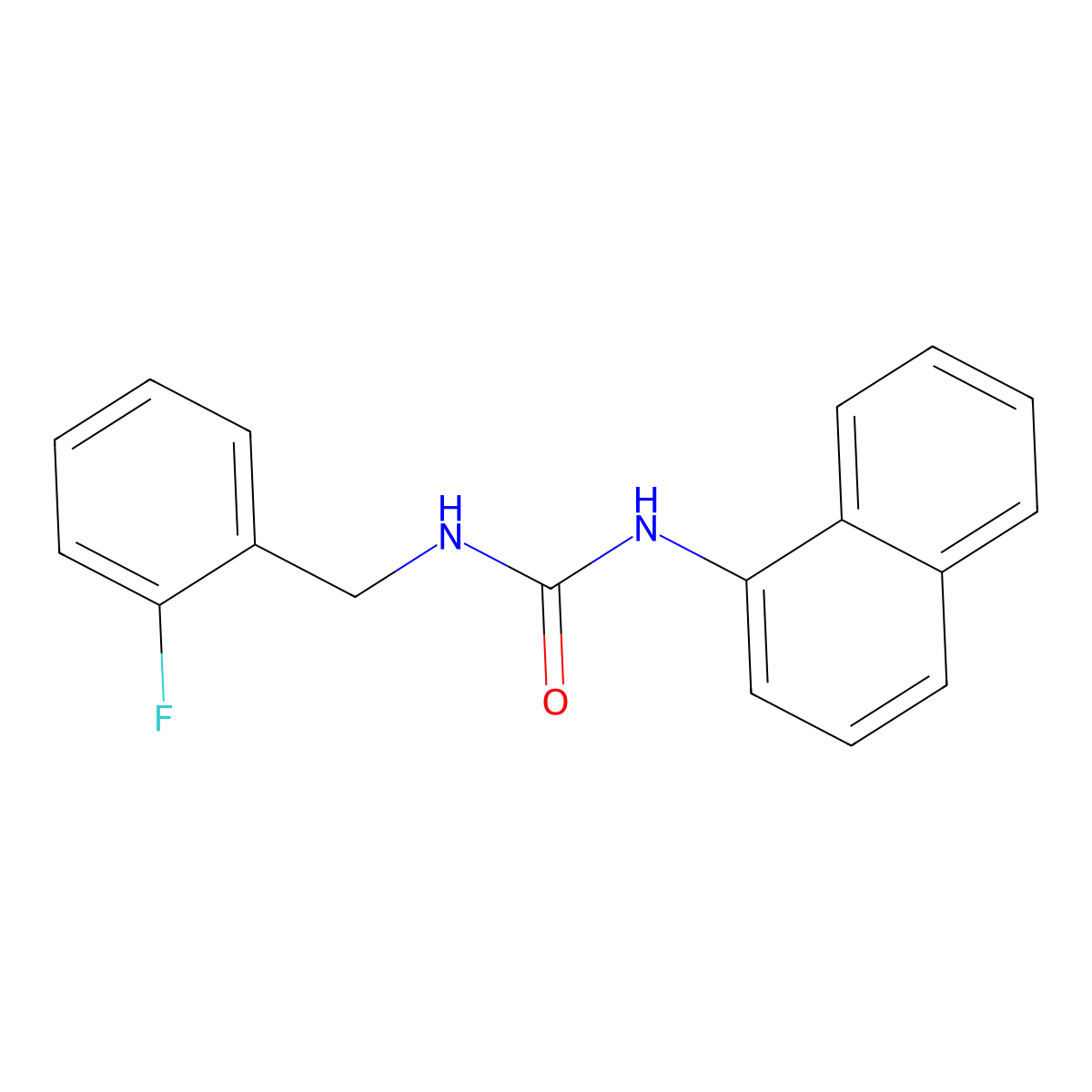 1-(2-Fluorobenzyl)-3-naphthalen-1-ylurea molecular structure, CAS 712300-42-0