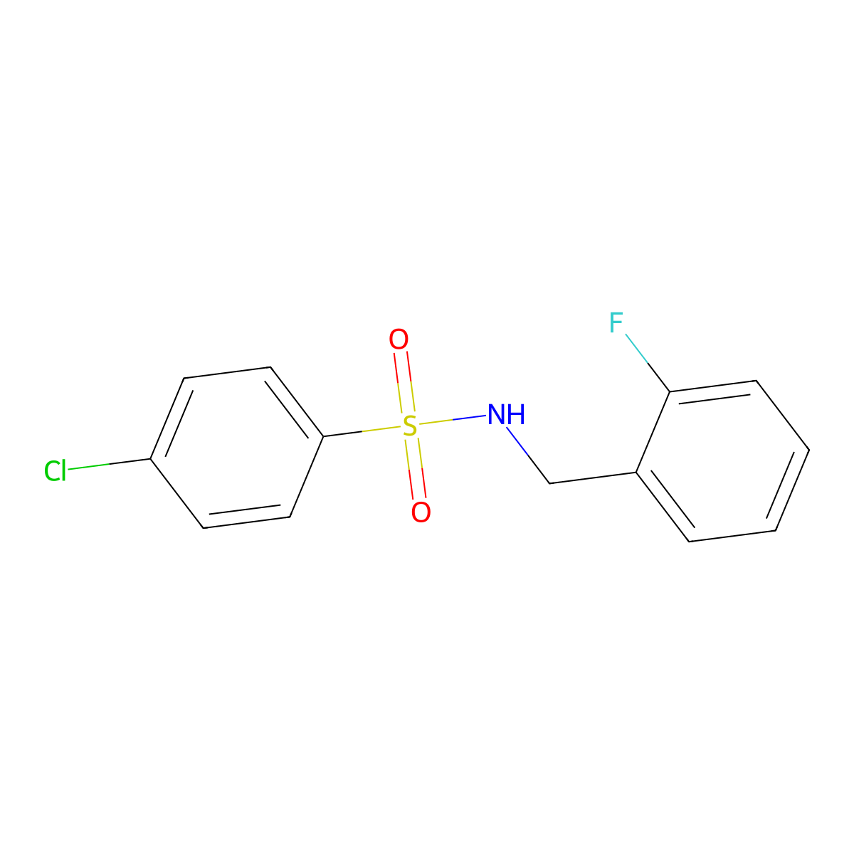 4-chloro-N-(2-fluorobenzyl)benzenesulfonamide molecular structure, CAS 712301-10-5