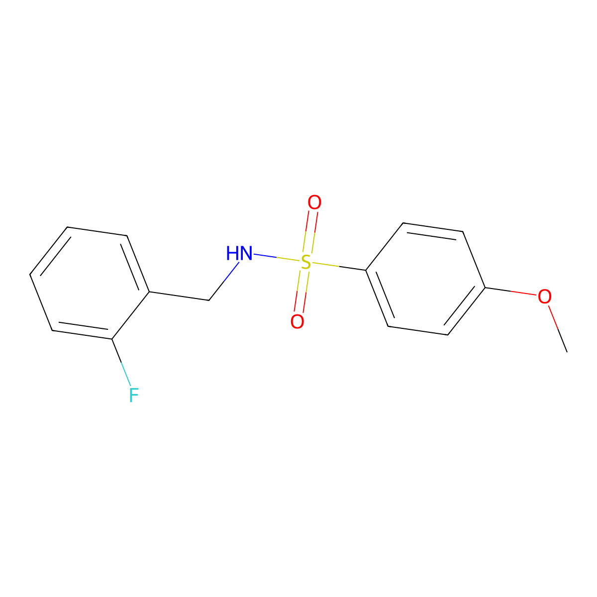 N-[(2-fluorophenyl)methyl]-4-methoxybenzenesulfonamide molecular structure, CAS 712301-12-7