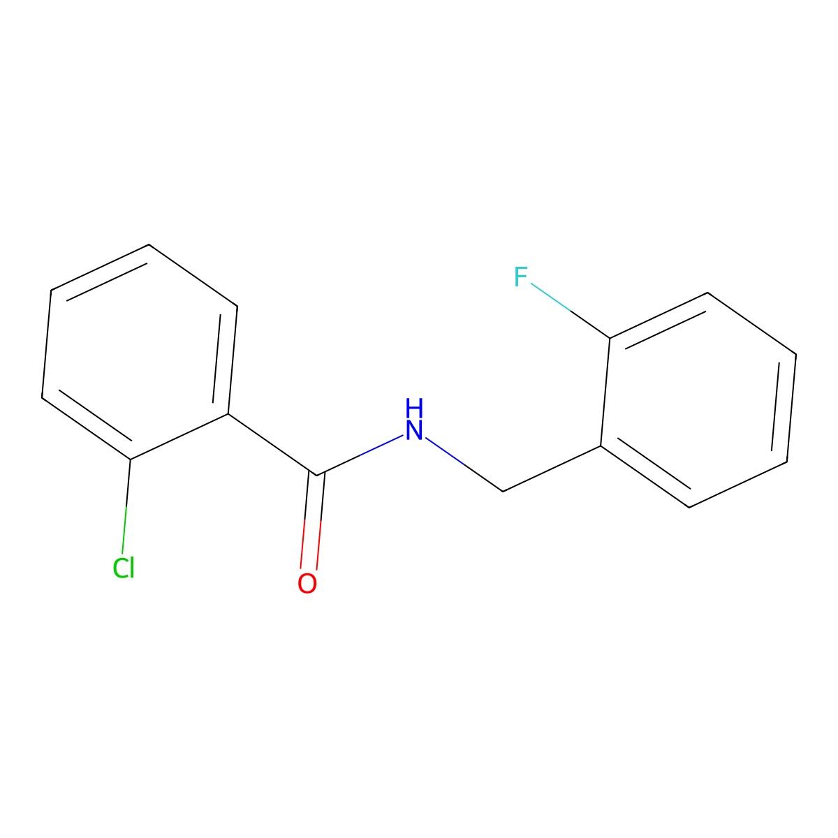 2-Chloro-N-(2-fluorobenzyl)benzamide molecular structure, CAS 712301-15-0