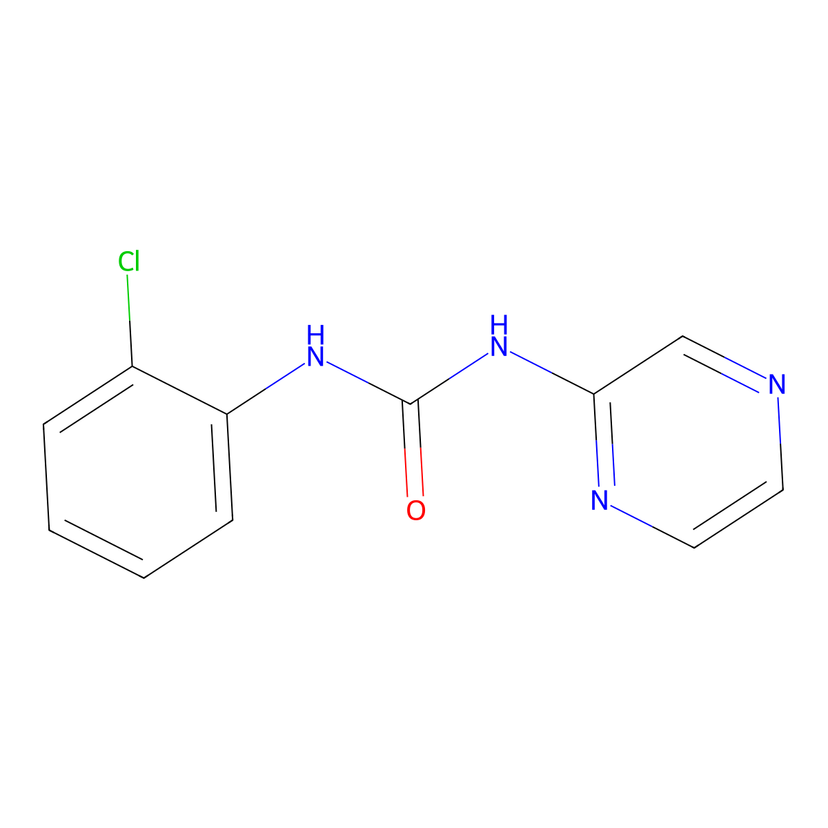 1-(2-Chlorophenyl)-3-pyrazin-2-ylurea molecular structure, CAS 712301-21-8