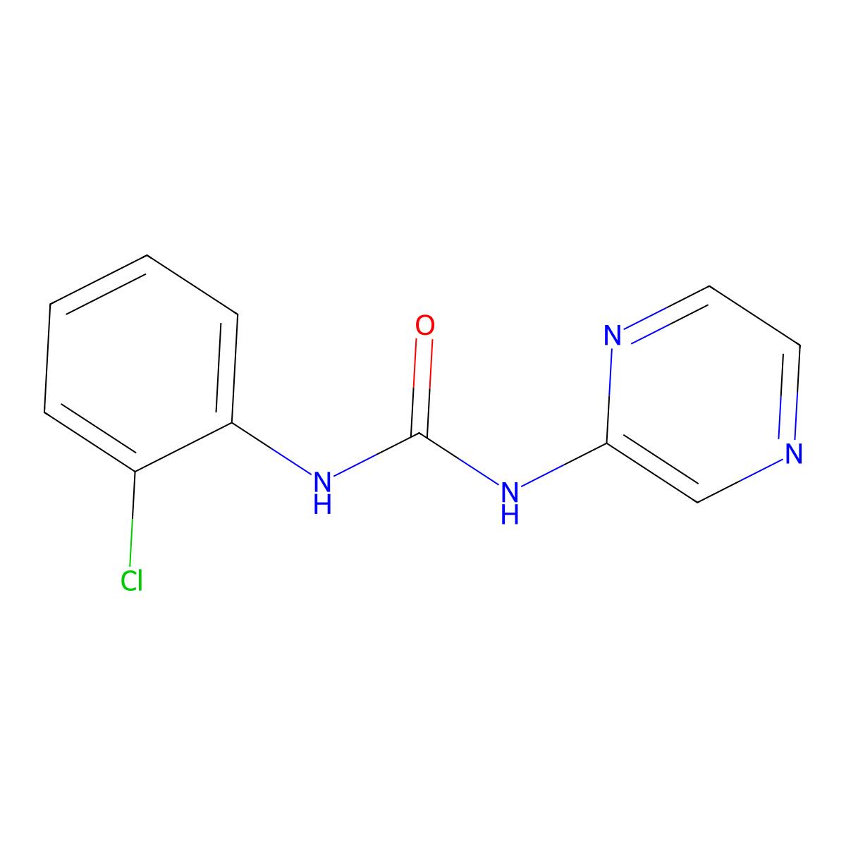 1-(2-Chlorophenyl)-3-pyrazin-2-ylurea molecular structure, CAS 712301-21-8