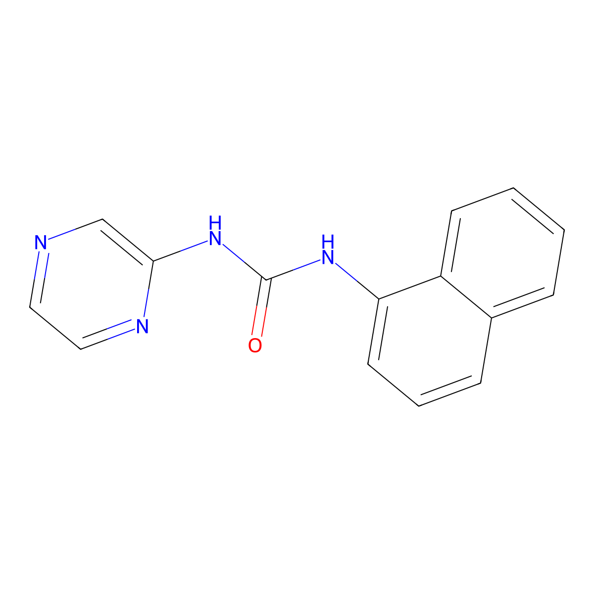 1-Naphthalen-1-yl-3-pyrazin-2-ylurea molecular structure, CAS 712301-23-0