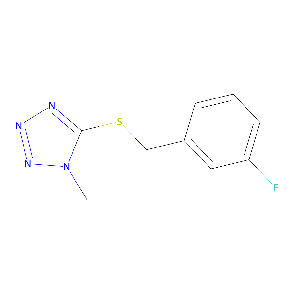 5-[(3-Fluorophenyl)methylsulfanyl]-1-methyltetrazole molecular structure, CAS 712301-44-5
