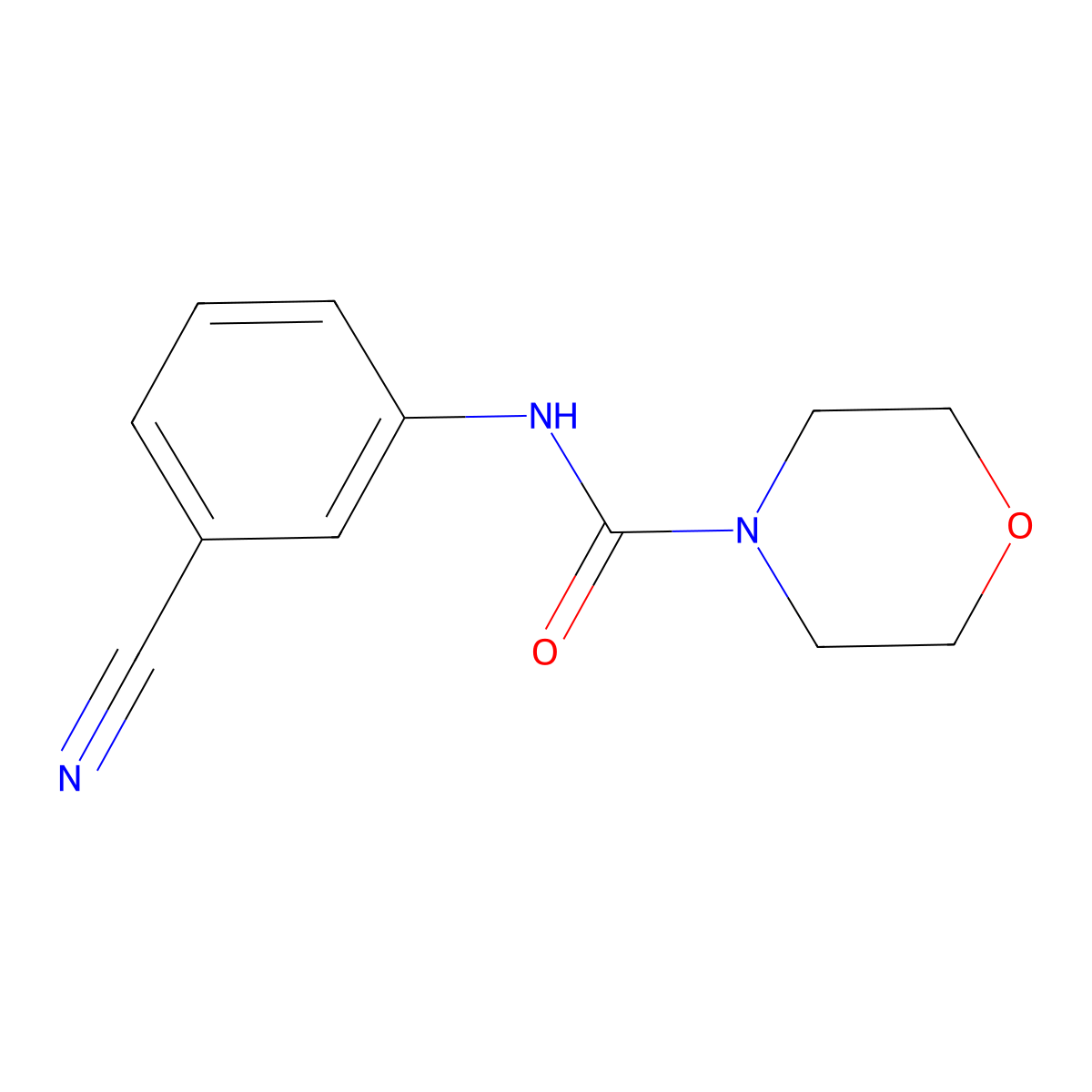 N-(3-cyanophenyl)morpholine-4-carboxamide molecular structure, CAS 712301-76-3