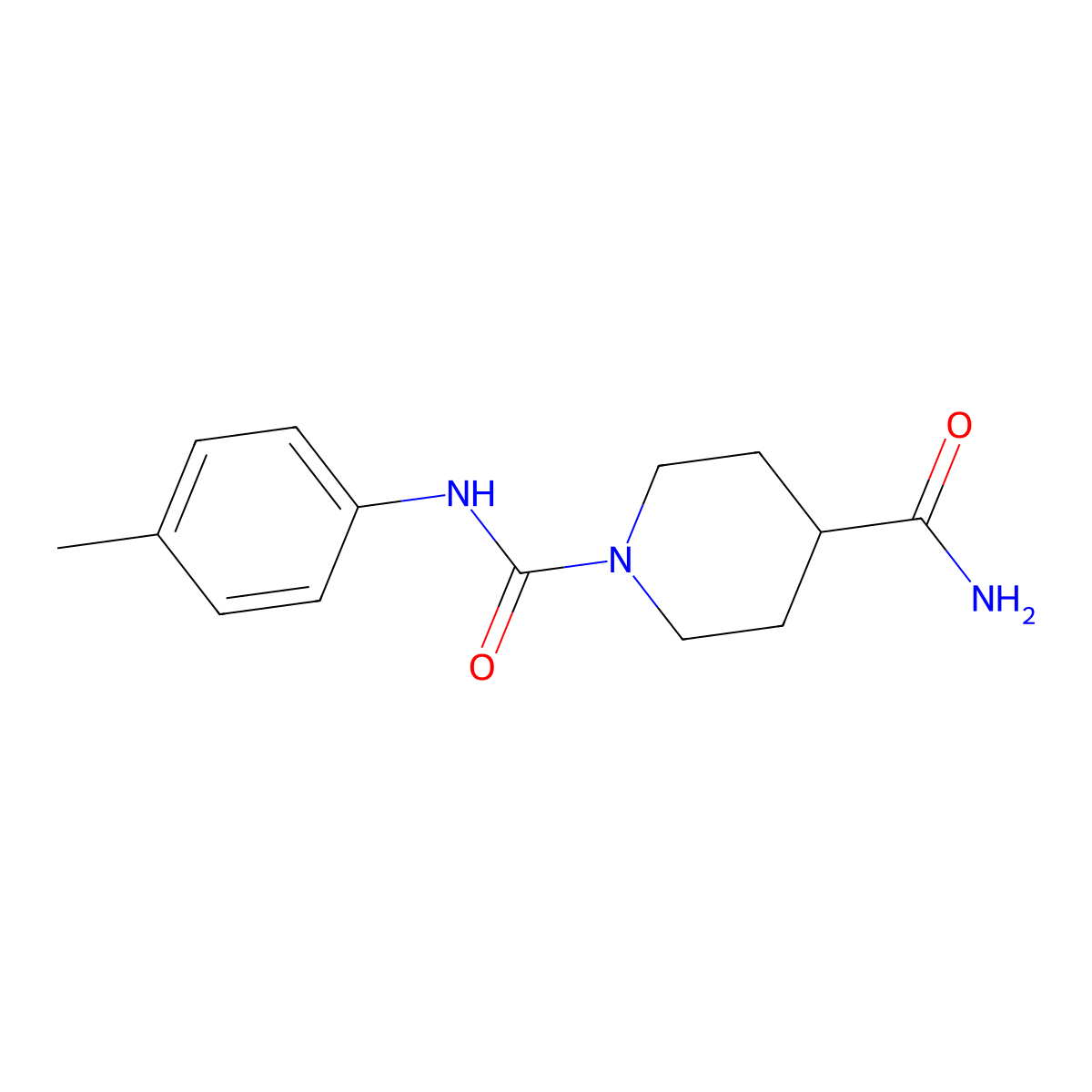 N~1~-(4-methylphenyl)piperidine-1,4-dicarboxamide molecular structure, CAS 712301-83-2