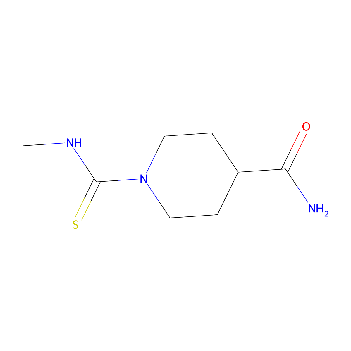 1-(Methylcarbamothioyl)piperidine-4-carboxamide molecular structure, CAS 712301-86-5