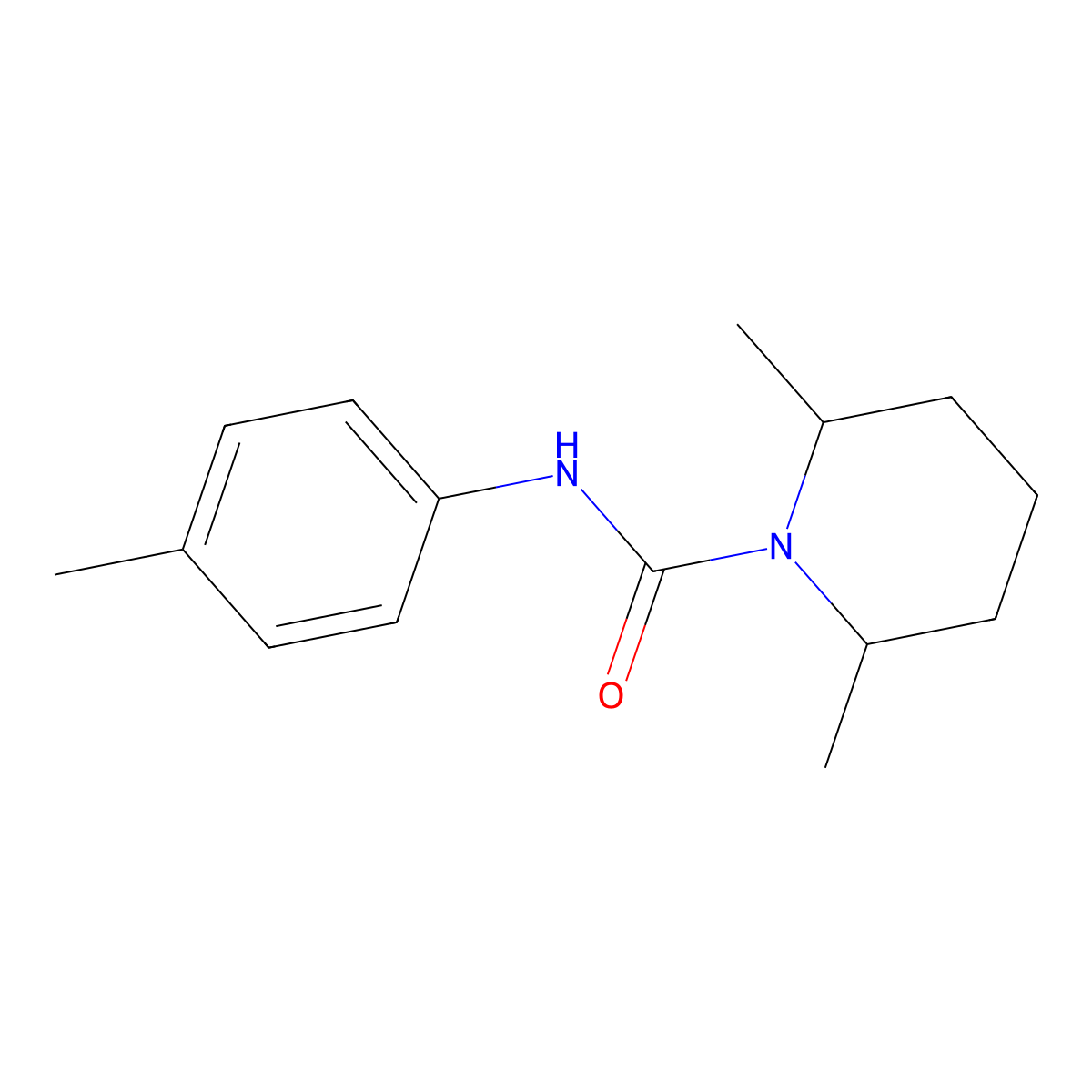 2,6-dimethyl-N-(4-methylphenyl)piperidine-1-carboxamide molecular structure, CAS 712302-11-9