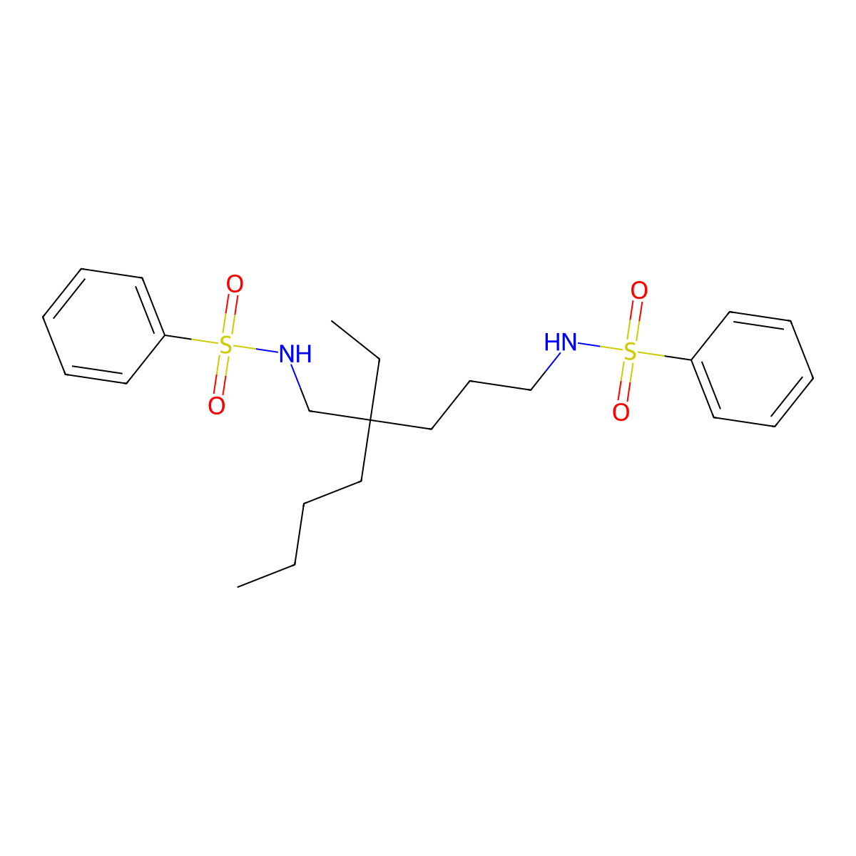 N-[4-(benzenesulfonamidomethyl)-4-ethyloctyl]benzenesulfonamide molecular structure, CAS 712302-55-1