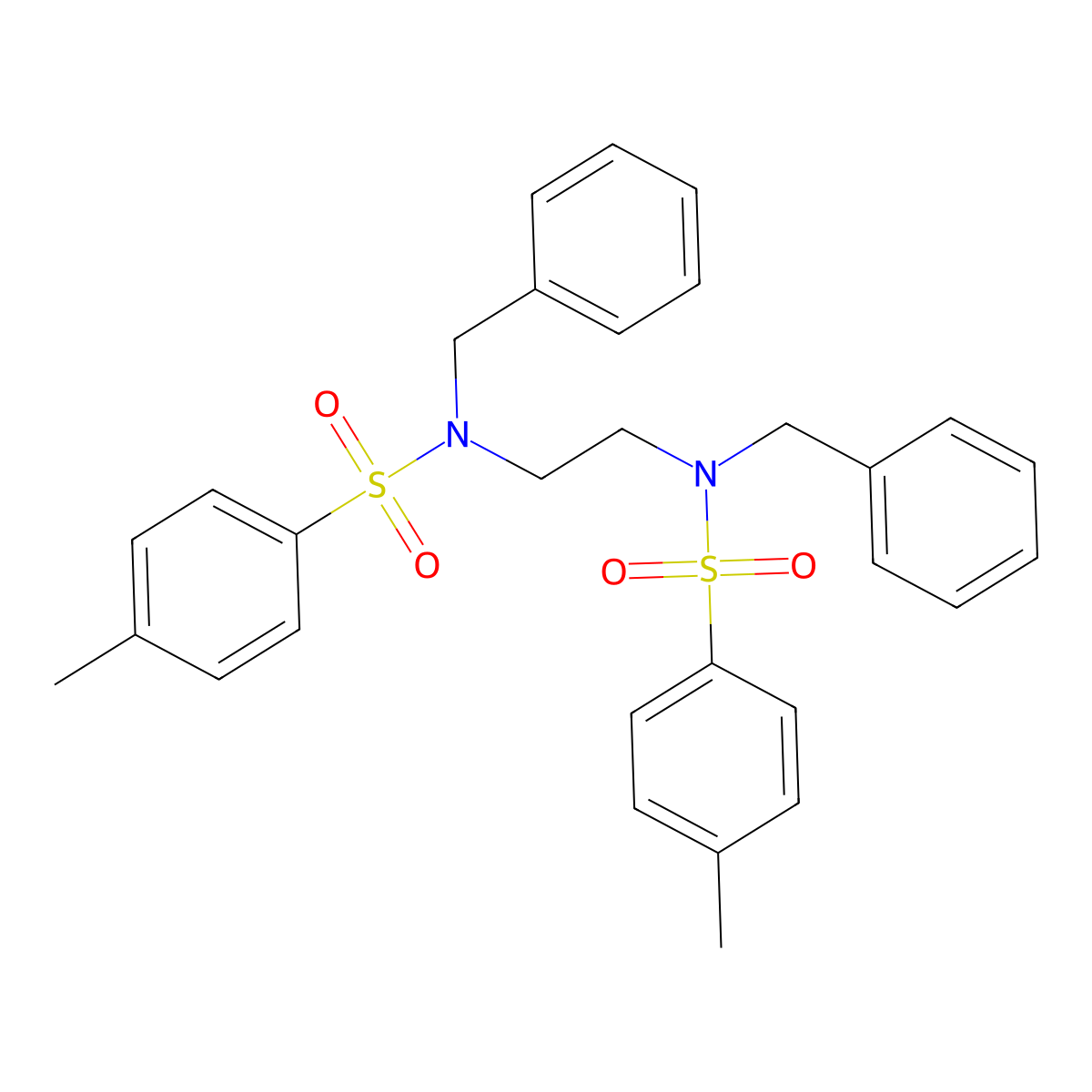 N,N'-(ethane-1,2-diyl)bis(N-benzyl-4-methylbenzenesulfonamide) molecular structure, CAS 712304-21-7