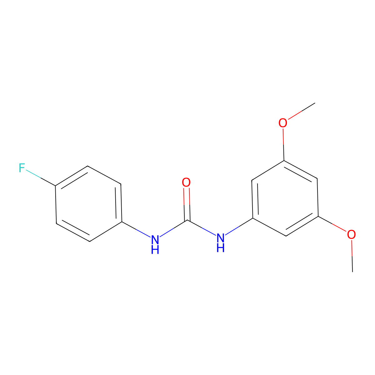 1-(3,5-Dimethoxyphenyl)-3-(4-fluorophenyl)urea molecular structure, CAS 712305-10-7