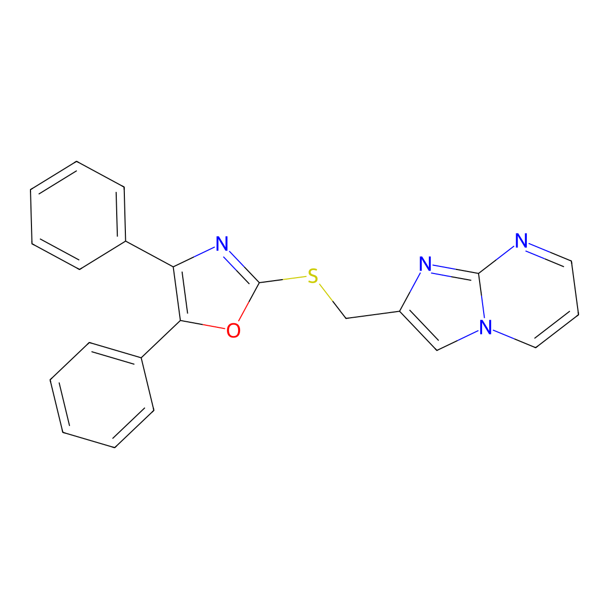 2-[({Imidazo[1,2-a]pyrimidin-2-yl}methyl)sulfanyl]-4,5-diphenyl-1,3-oxazole molecular structure, CAS 712307-02-3