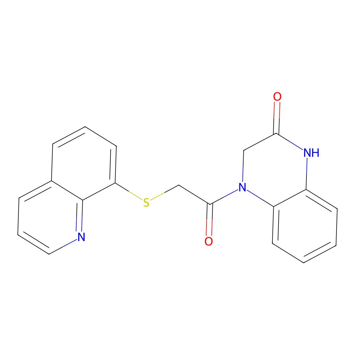 4-(2-(8-Quinolylthio)acetyl)-1,3,4-trihydroquinoxalin-2-one molecular structure, CAS 712307-33-0