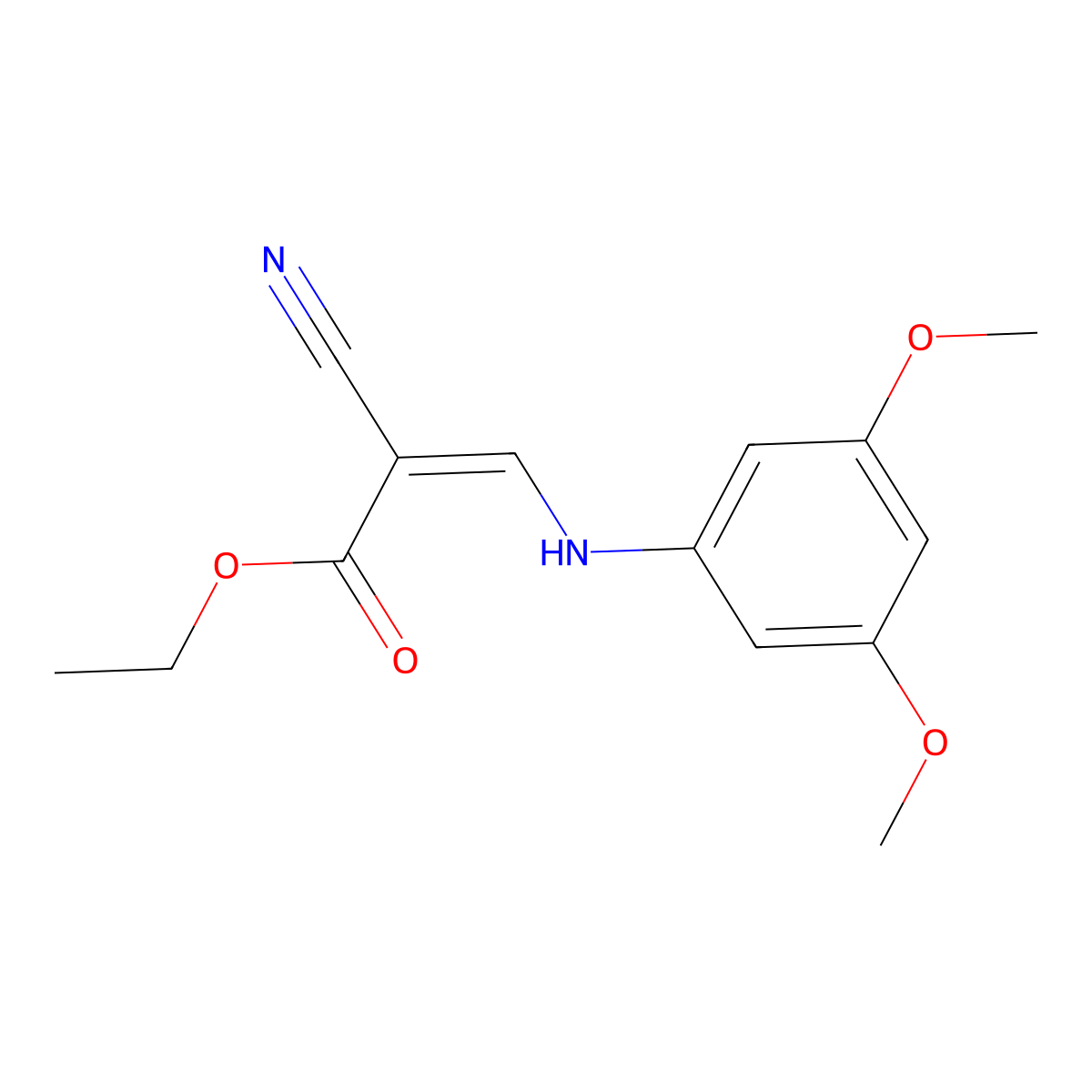 Ethyl 2-cyano-3-(3,5-dimethoxyanilino)prop-2-enoate molecular structure, CAS 712307-63-6