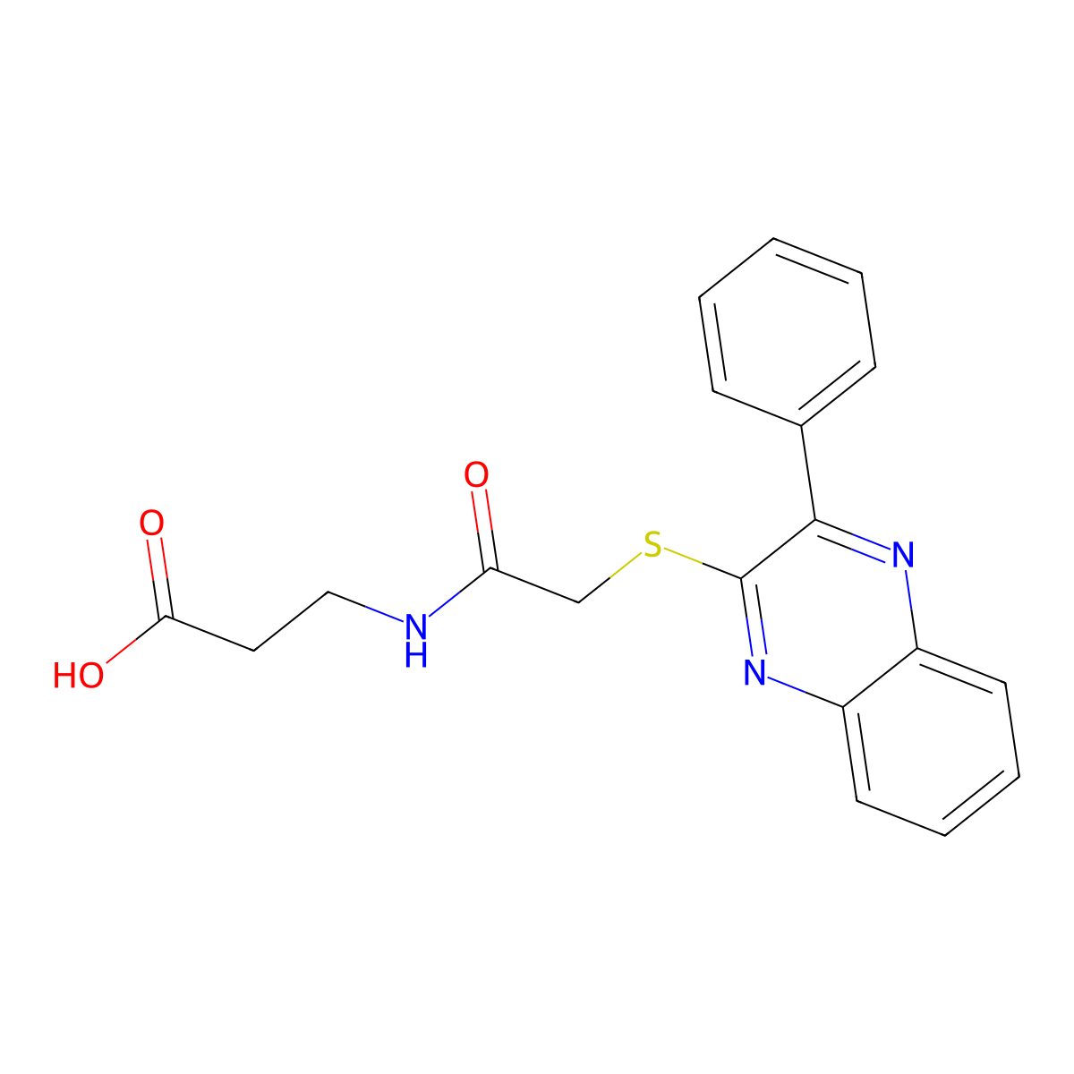 3-{2-[(3-Phenylquinoxalin-2-YL)sulfanyl]acetamido}propanoic acid molecular structure, CAS 712308-41-3
