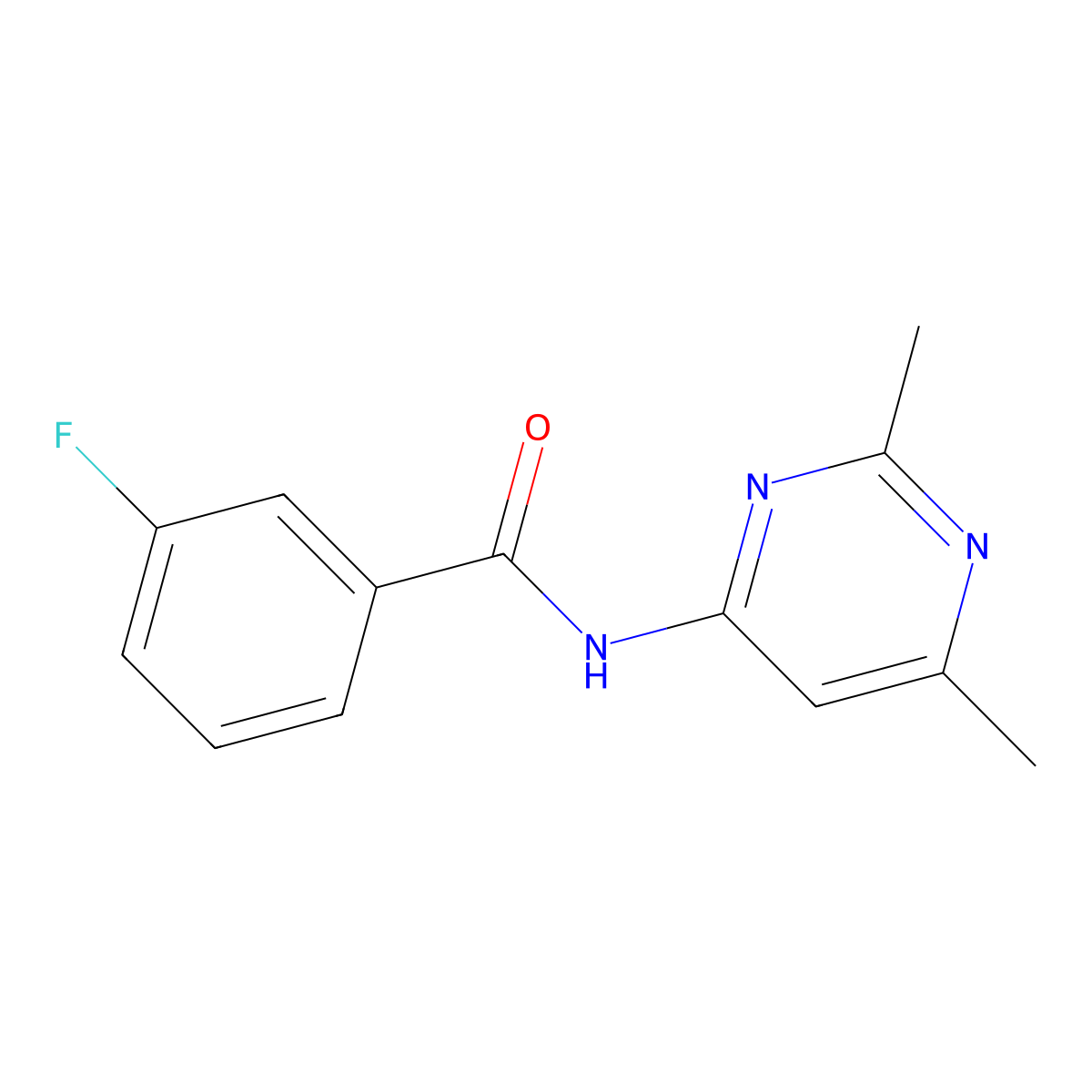 N-(2,6-dimethylpyrimidin-4-yl)-3-fluorobenzamide molecular structure, CAS 712309-05-2