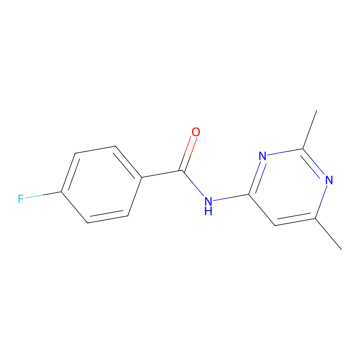N-(2,6-dimethylpyrimidin-4-yl)-4-fluorobenzamide molecular structure, CAS 712309-08-5
