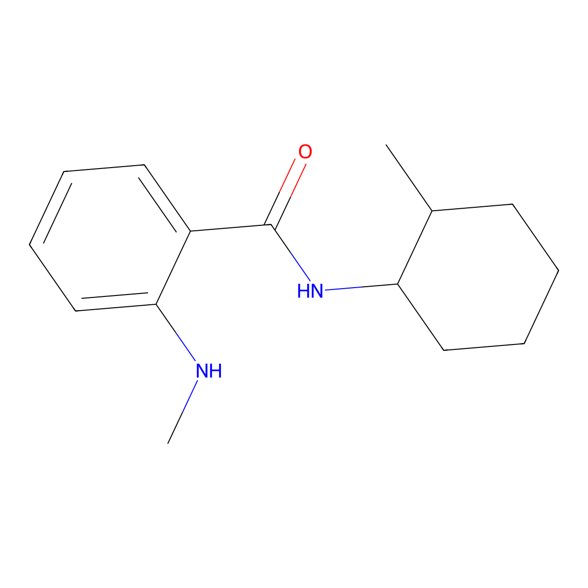 2-(methylamino)-N-(2-methylcyclohexyl)benzamide molecular structure, CAS 712309-18-7