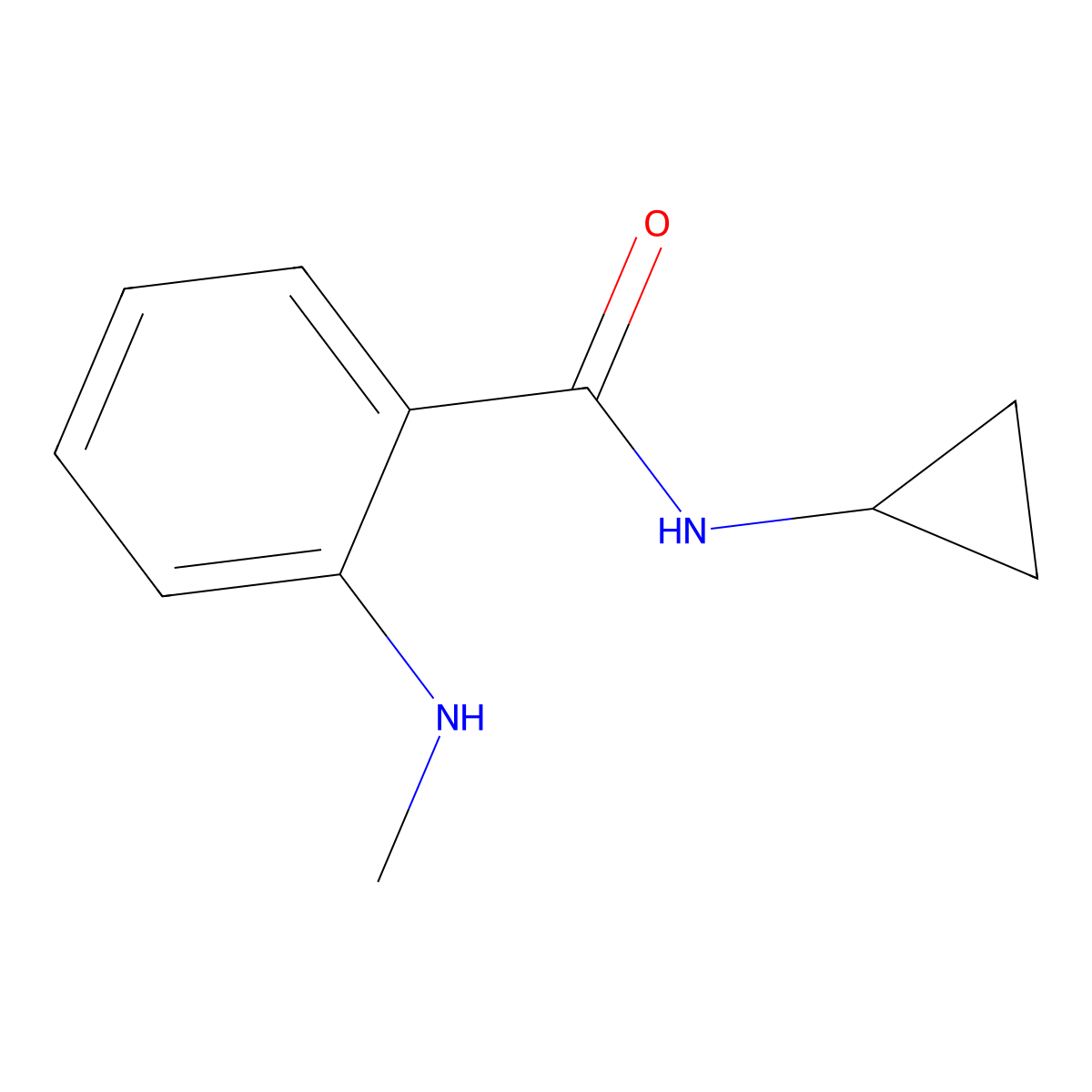 N-cyclopropyl-2-(methylamino)benzamide molecular structure, CAS 712309-21-2