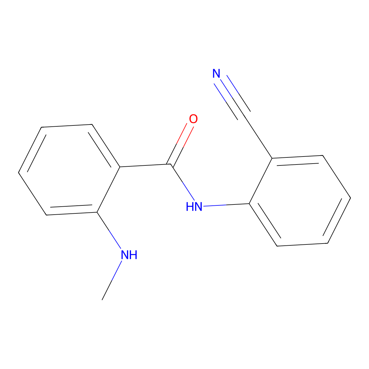 N-(2-cyanophenyl)-2-(methylamino)benzamide molecular structure, CAS 712309-23-4