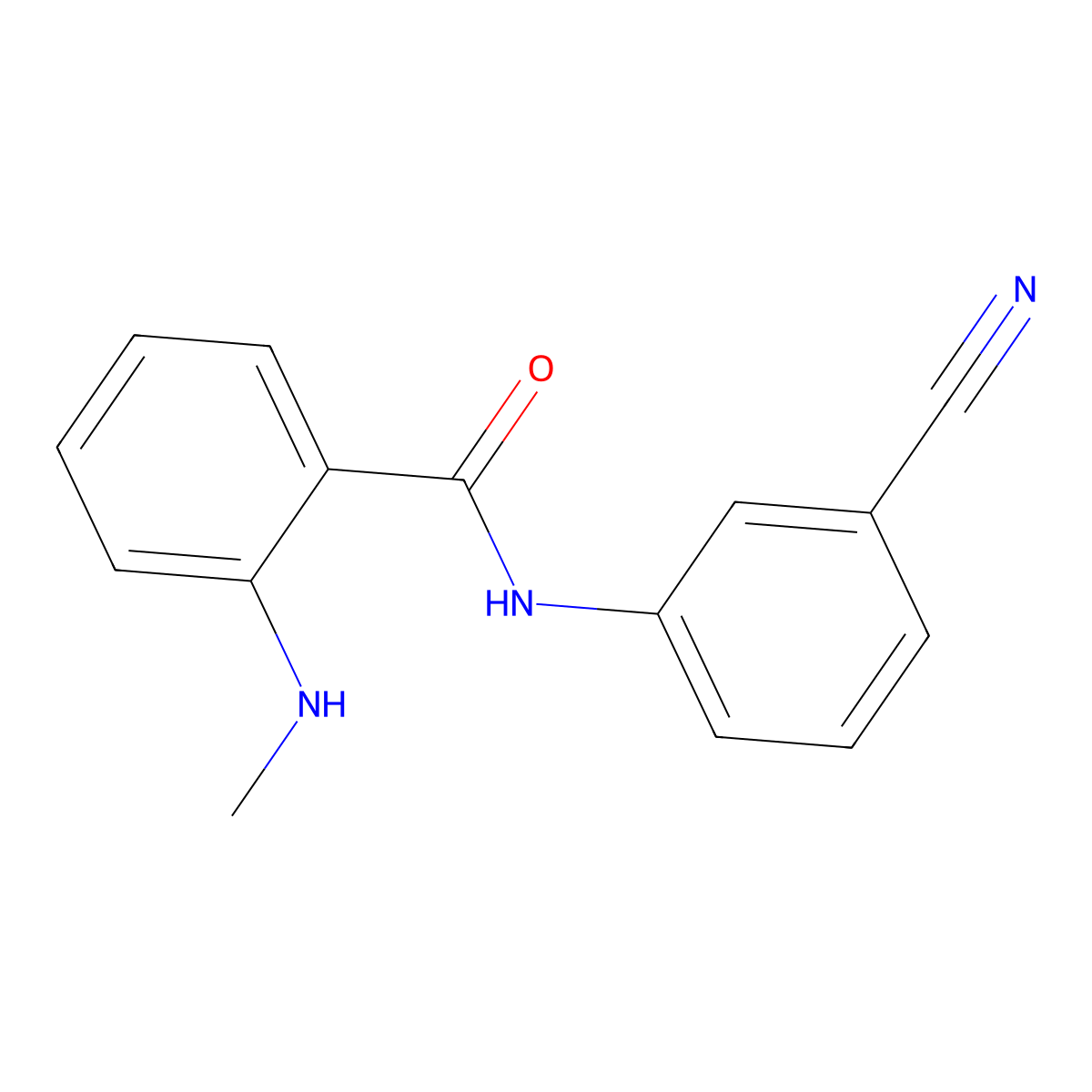 N-(3-cyanophenyl)-2-(methylamino)benzamide molecular structure, CAS 712309-25-6