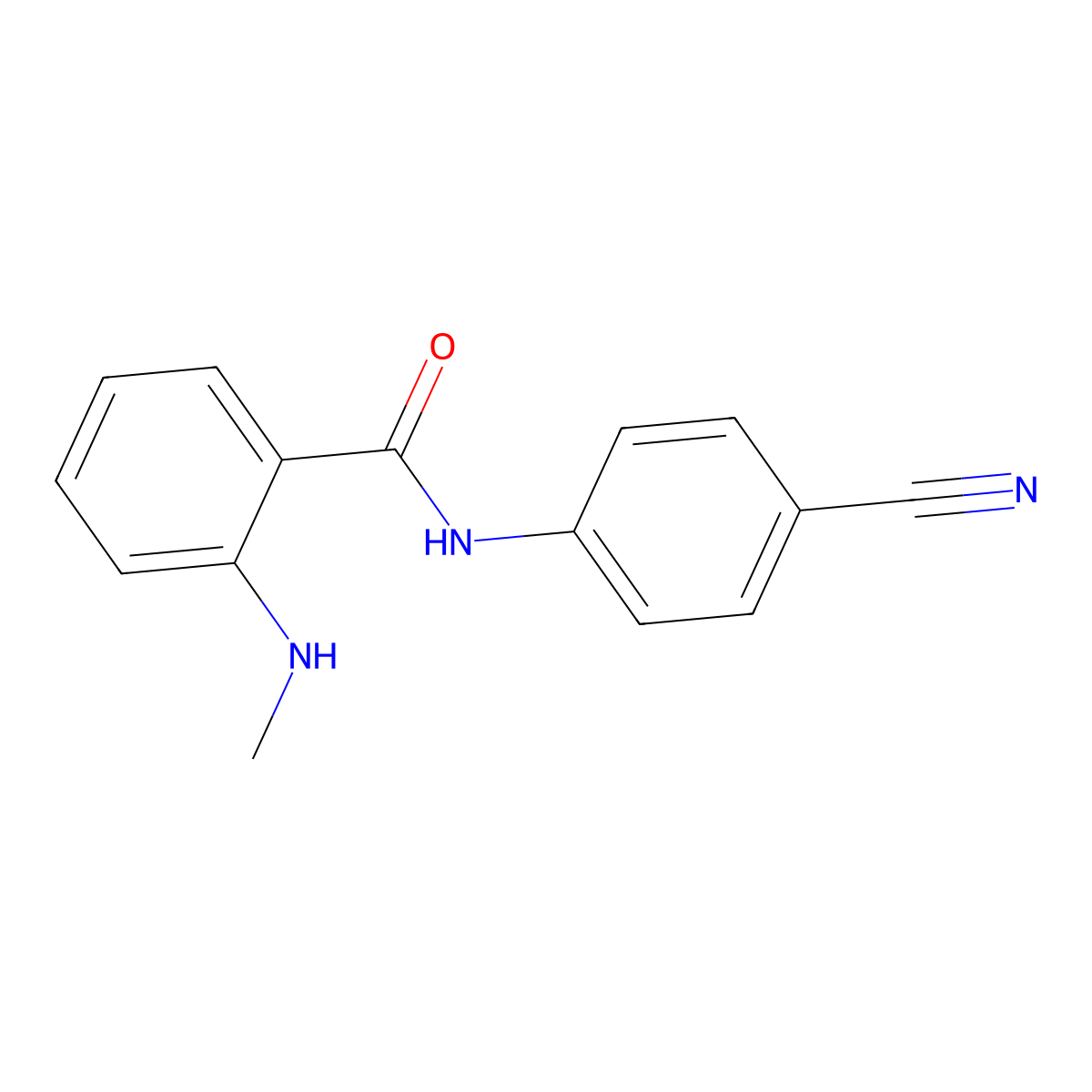 N-(4-cyanophenyl)-2-(methylamino)benzamide molecular structure, CAS 712309-26-7