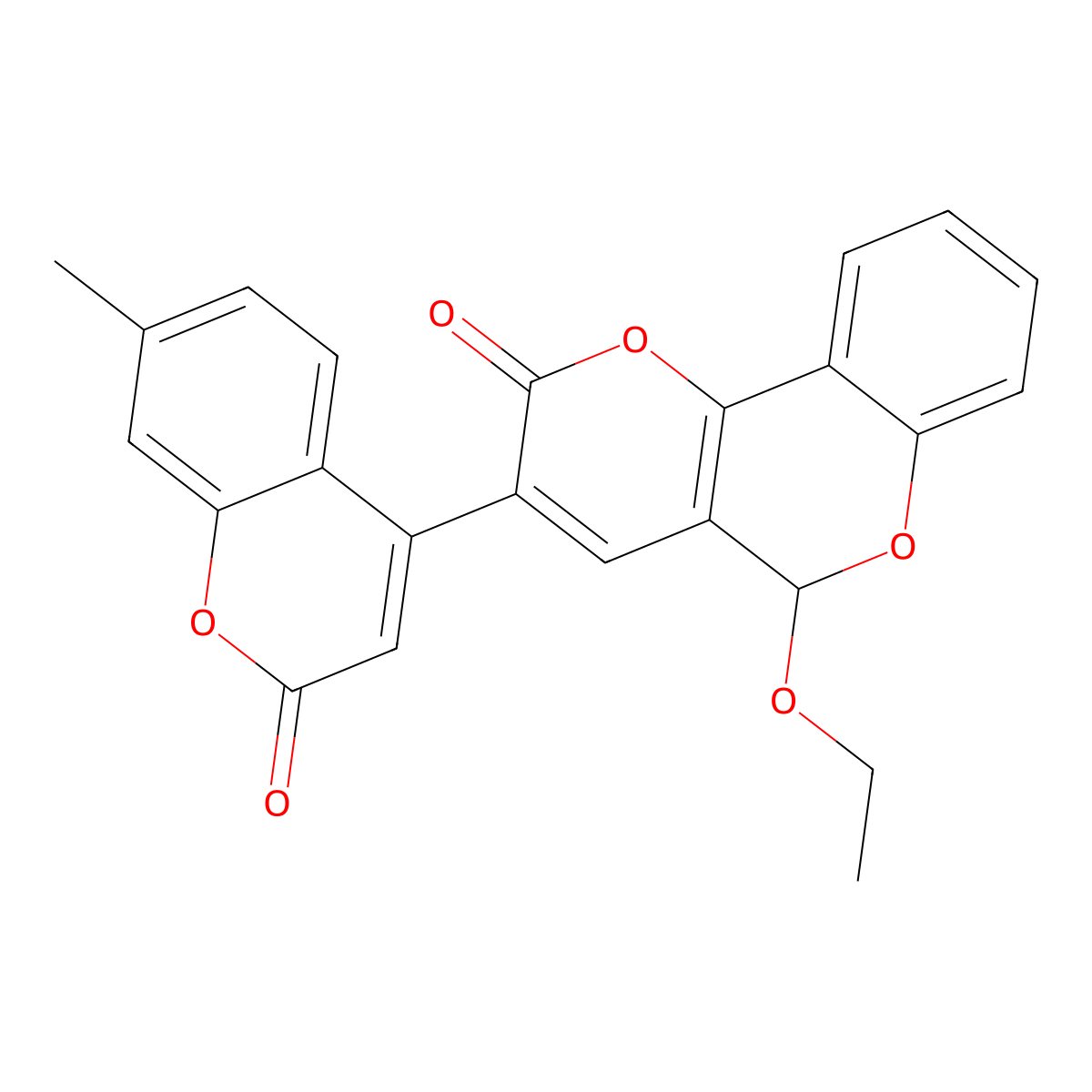 5-ethoxy-3-(7-methyl-2-oxochromen-4-yl)-5H-pyrano[5,6-c]chromen-2-one molecular structure, CAS 712309-52-9
