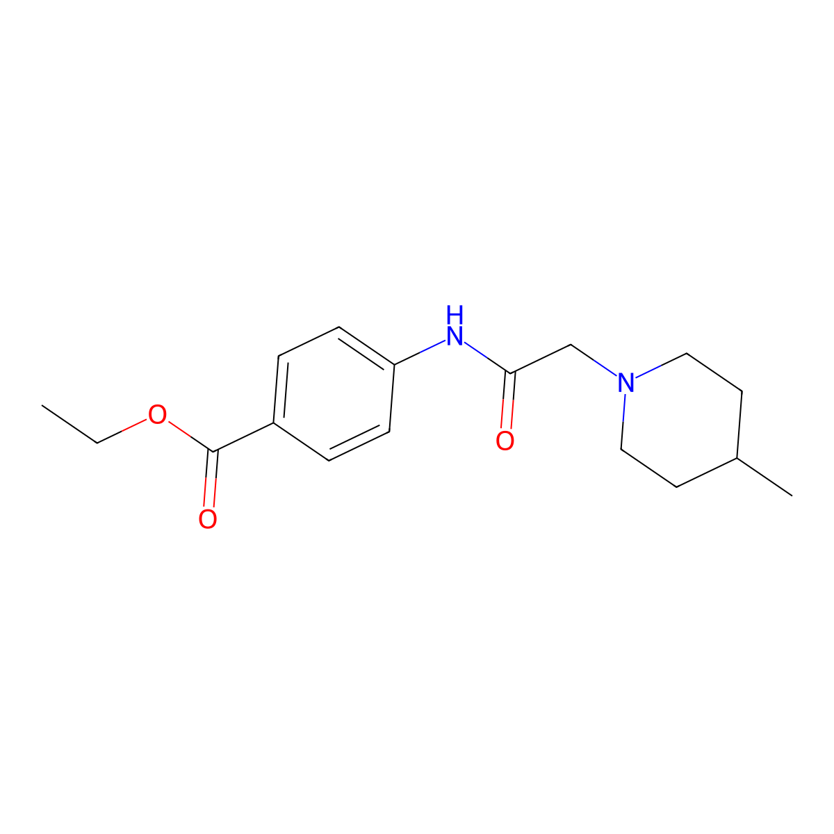 Ethyl 4-[2-(4-methylpiperidin-1-YL)acetamido]benzoate molecular structure, CAS 712309-80-3