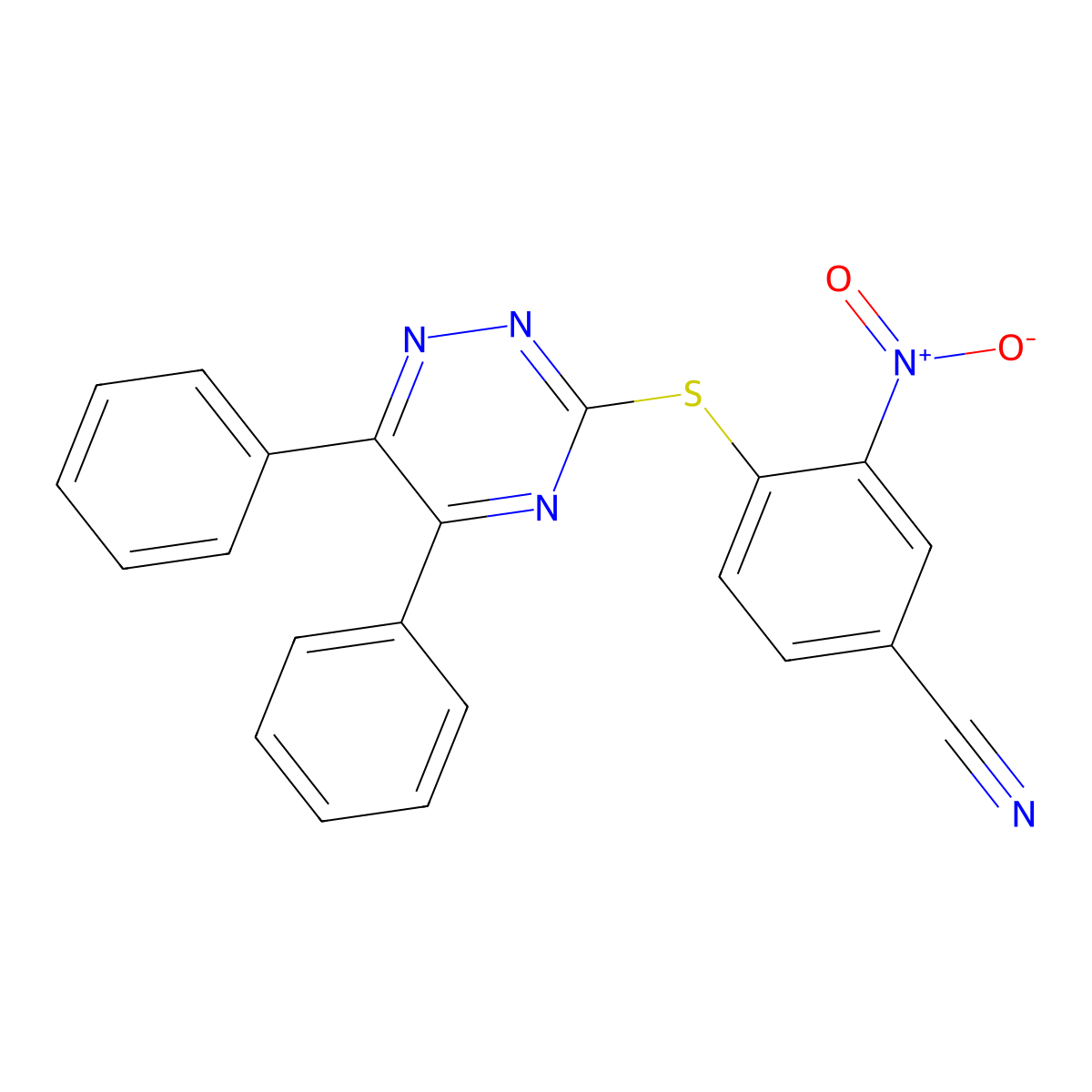 4-[(5,6-Diphenyl-1,2,4-triazin-3-yl)sulfanyl]-3-nitrobenzonitrile molecular structure, CAS 712311-17-6