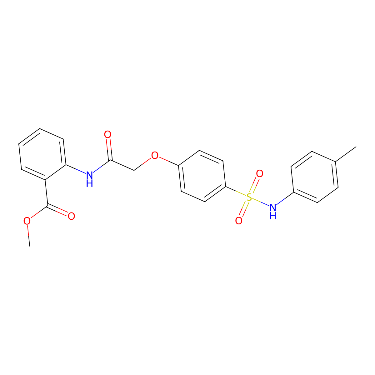 Methyl 2-[({4-[(4-methylphenyl)sulfamoyl]phenoxy}acetyl)amino]benzoate molecular structure, CAS 712315-22-5