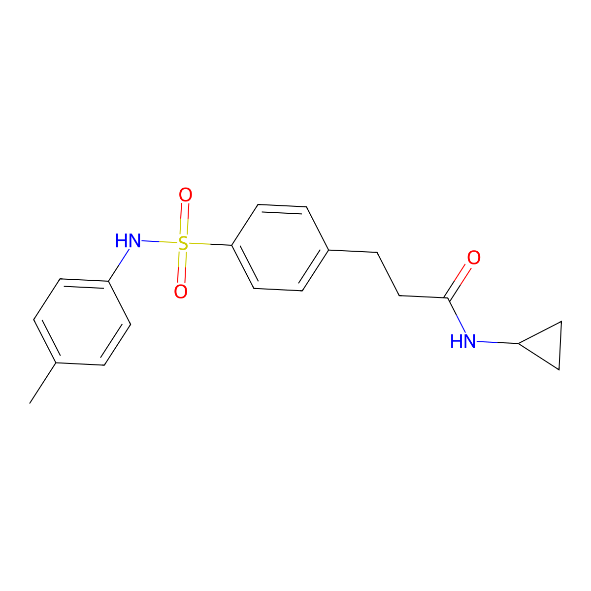 N-cyclopropyl-3-[4-[(4-methylphenyl)sulfamoyl]phenyl]propanamide molecular structure, CAS 712315-60-1