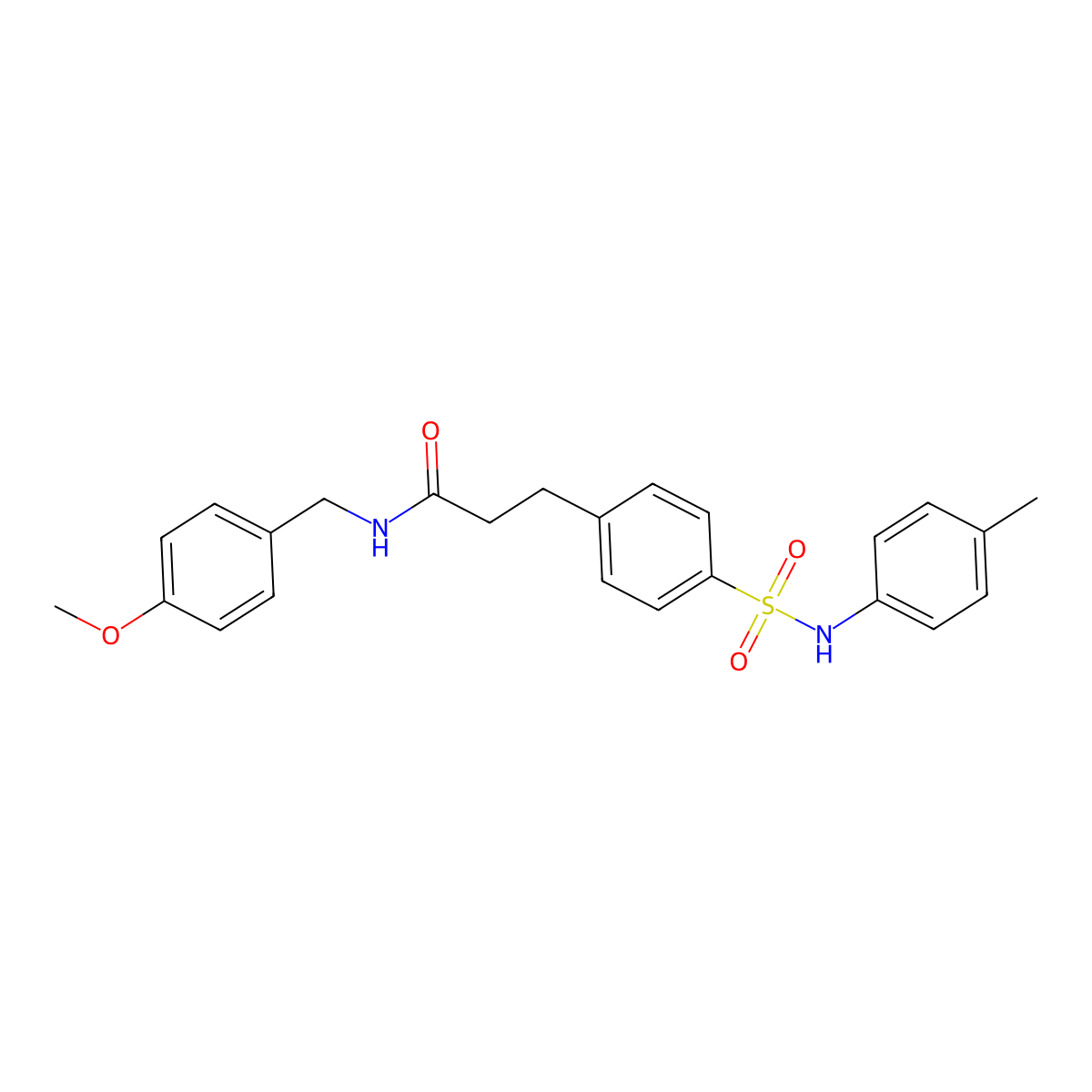 N-[(4-methoxyphenyl)methyl]-3-[4-[(4-methylphenyl)sulfamoyl]phenyl]propanamide molecular structure, CAS 712315-62-3