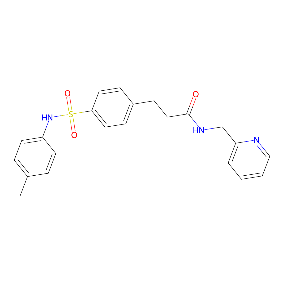 3-[4-[(4-methylphenyl)sulfamoyl]phenyl]-N-(pyridin-2-ylmethyl)propanamide molecular structure, CAS 712315-66-7