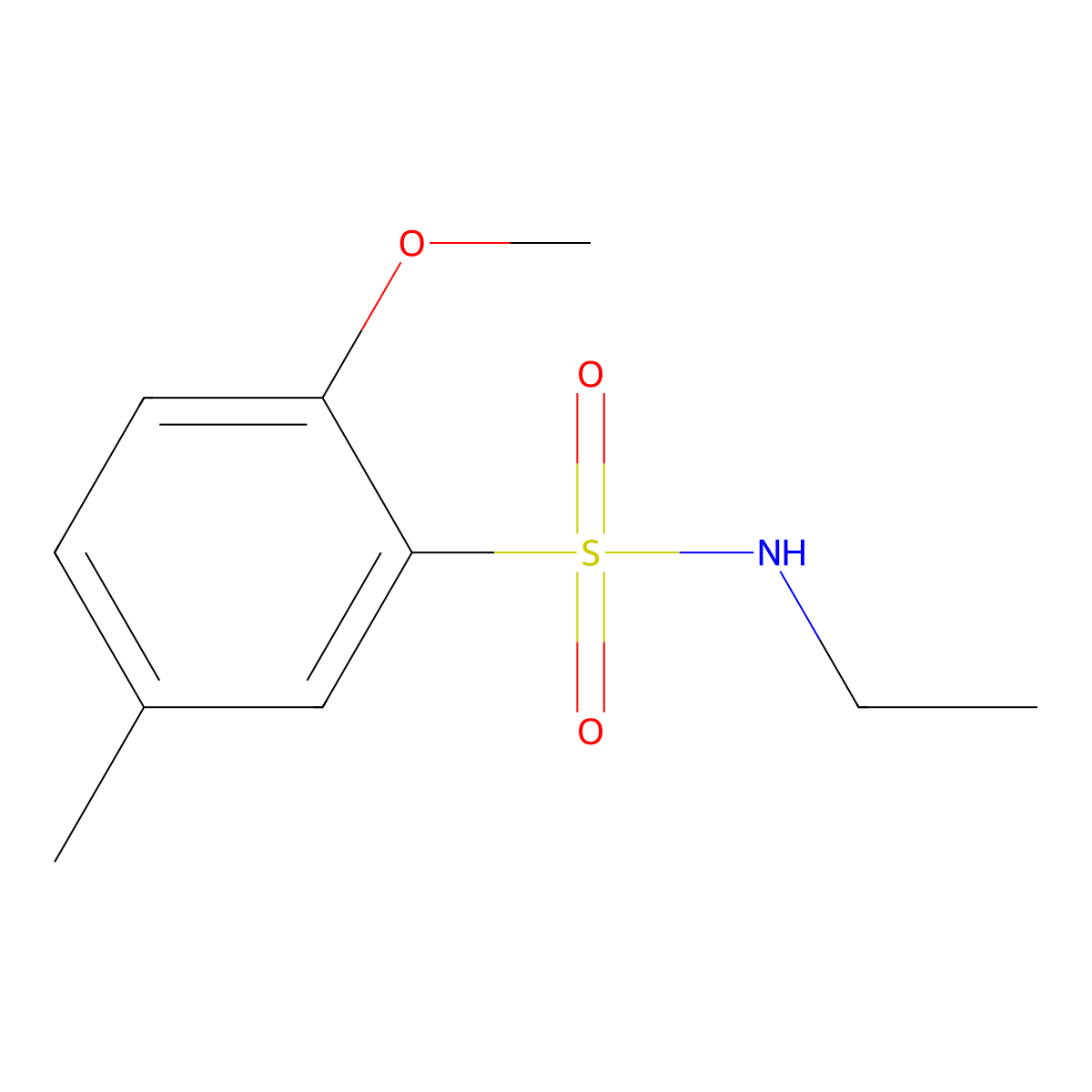 N-ethyl-2-methoxy-5-methylbenzenesulfonamide molecular structure, CAS 712316-10-4