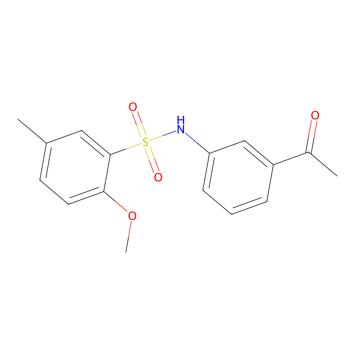 N-(3-acetylphenyl)-2-methoxy-5-methylbenzenesulfonamide molecular structure, CAS 712316-36-4