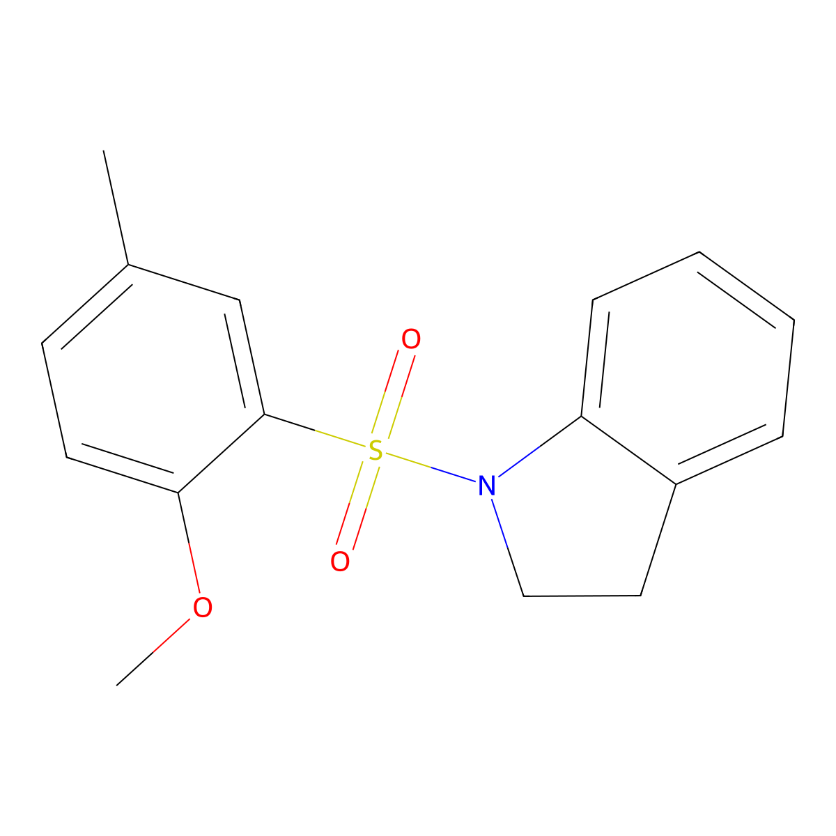 [(2-Methoxy-5-methylphenyl)sulfonyl]indoline molecular structure, CAS 712316-46-6