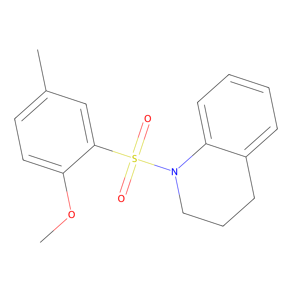 1-[(2-Methoxy-5-methylphenyl)sulfonyl]-1,2,3,4-tetrahydroquinoline molecular structure, CAS 712316-48-8