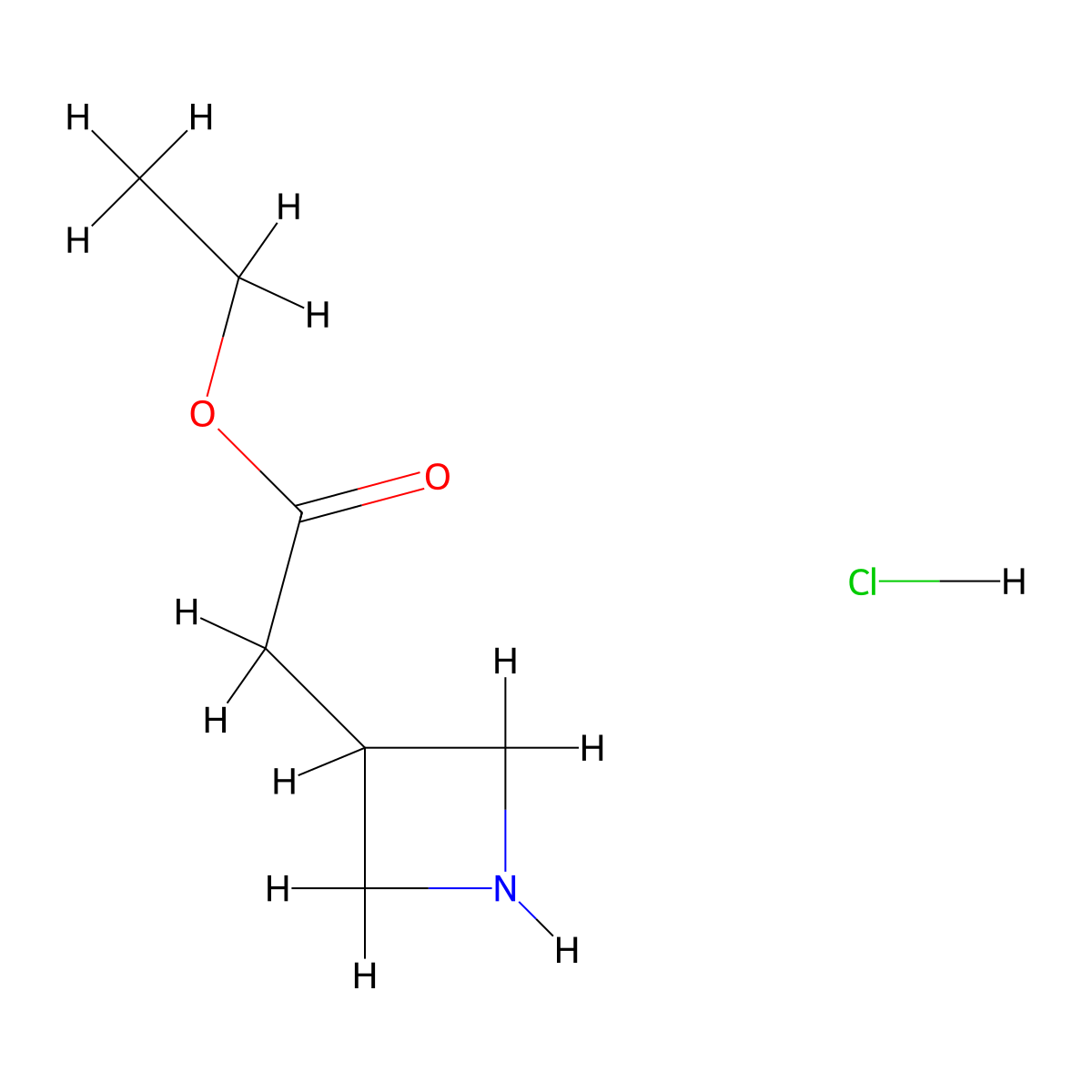 3-Azetidineacetic acid ethyl ester hydrochloride molecular structure, CAS 712317-32-3