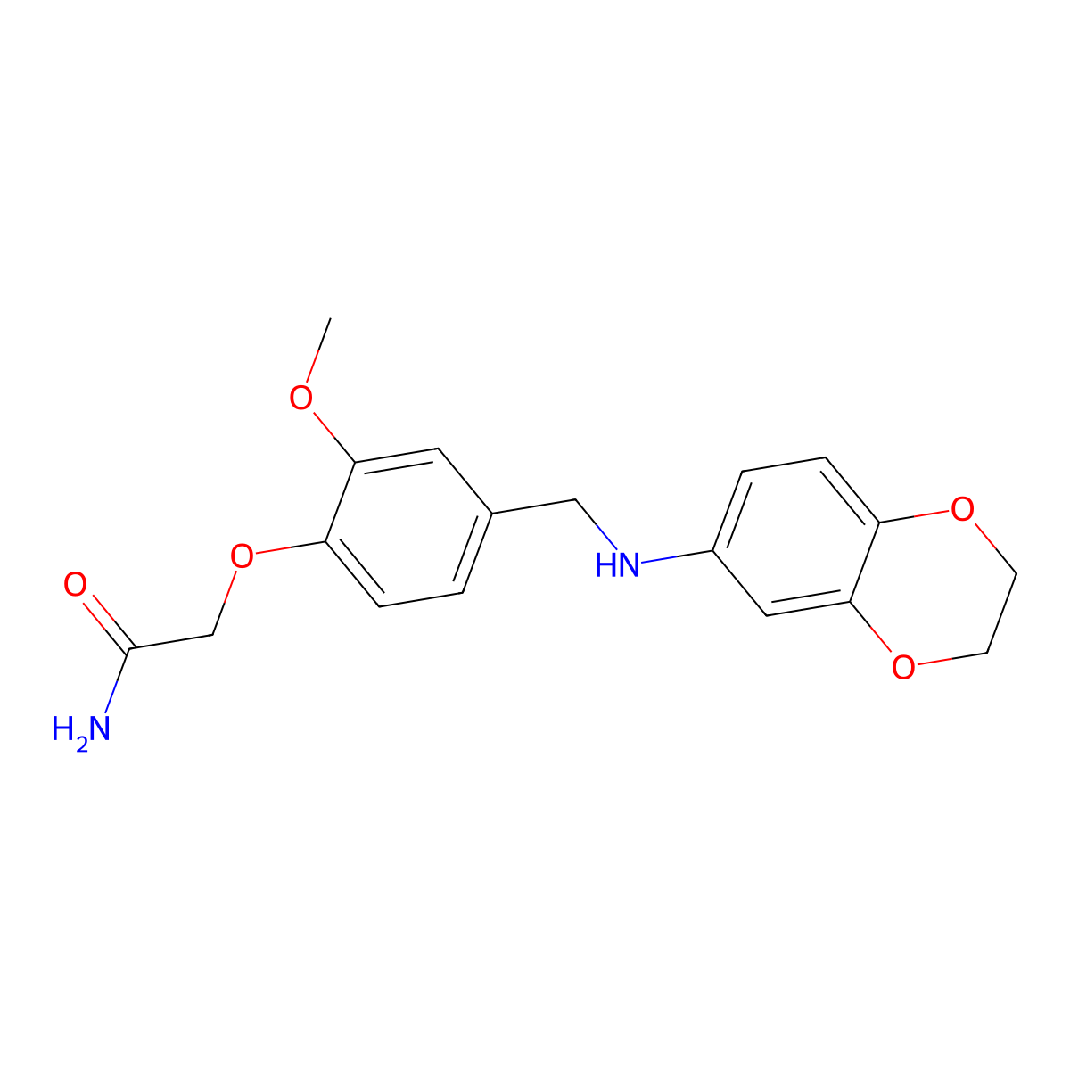 2-[4-[(2,3-Dihydro-1,4-benzodioxin-6-ylamino)methyl]-2-methoxyphenoxy]acetamide molecular structure, CAS 712317-77-6
