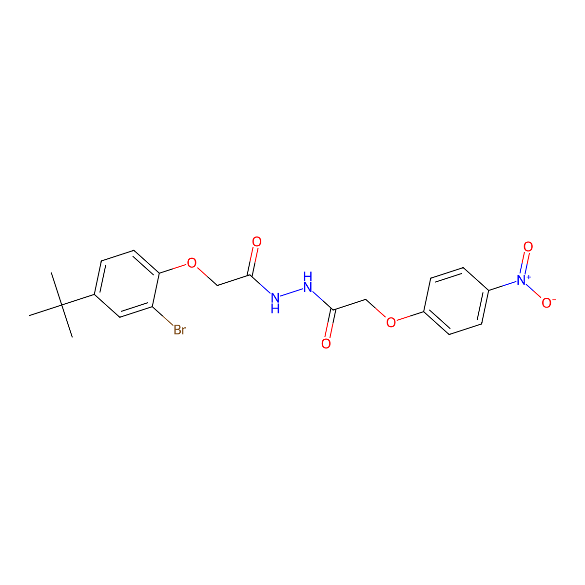 2-(2-bromo-4-tert-butylphenoxy)-N'-[(4-nitrophenoxy)acetyl]acetohydrazide molecular structure, CAS 712317-94-7